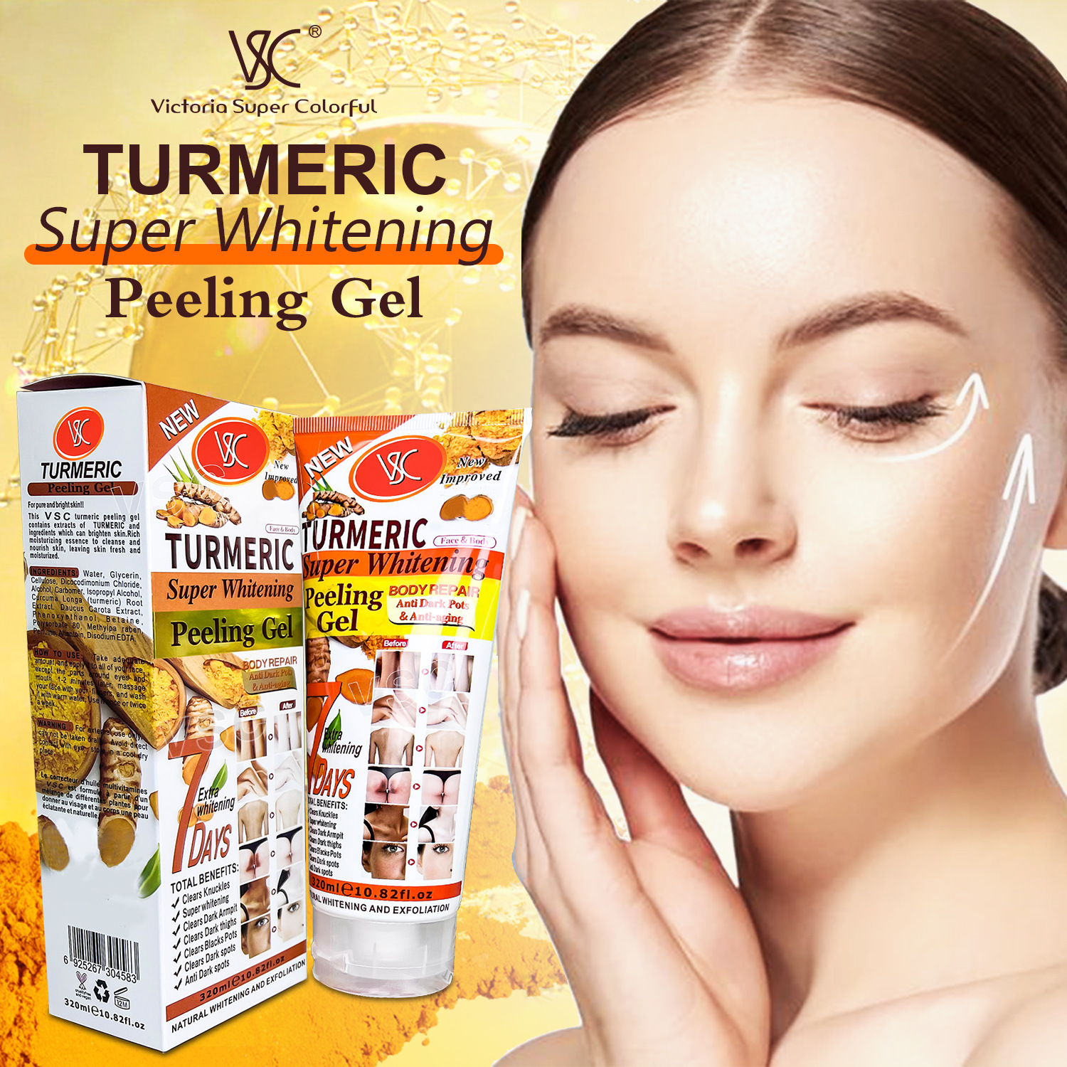 Cross-border foreign trade peeling gel Turmeric peeling gel Exfoliating Facial and body joint Blackening peeling cream full figure