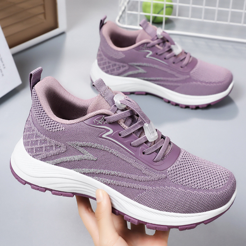 Women's Shoes 2025 Spring Sports style Breathable and comfortable large size wholesale and distribution single shoes for middle-aged and elderly walking mothers full figure