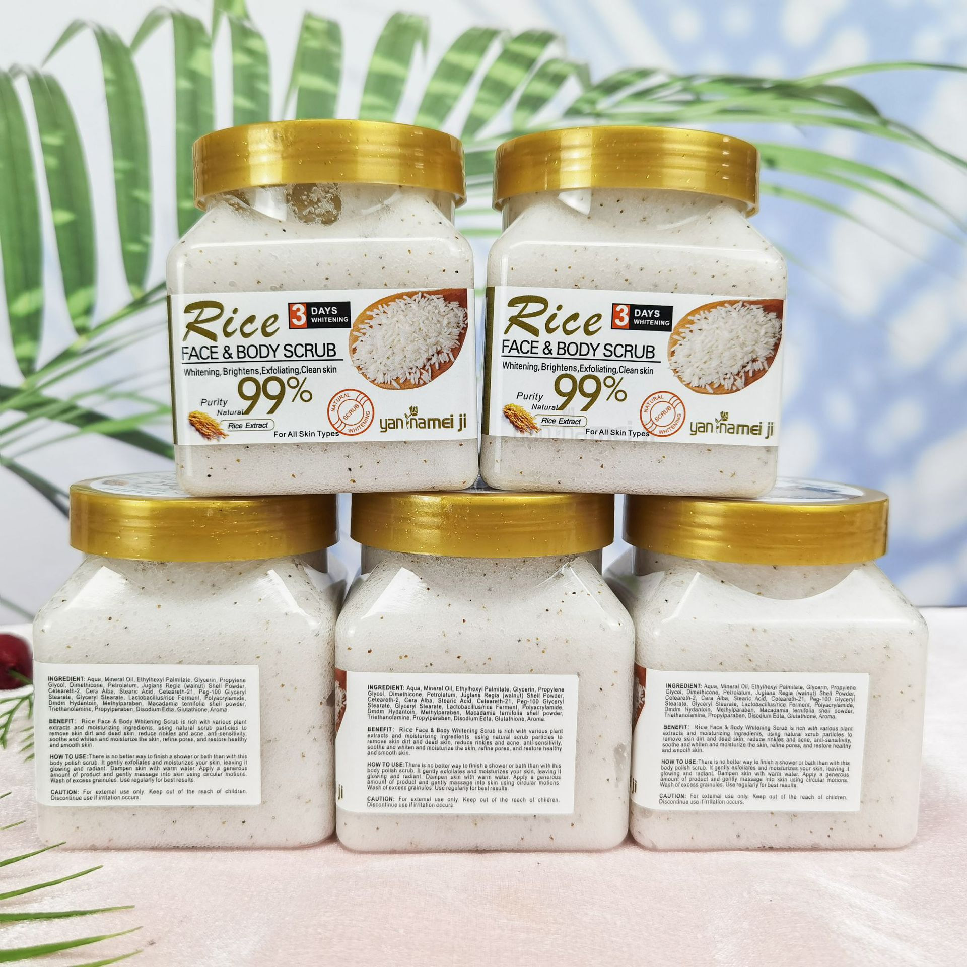 Cross-border rice bath salt water, Fruit-scented bath salt, full-body bath exfoliating chicken skin scrub salt, deep cleansing wet salt details Picture
