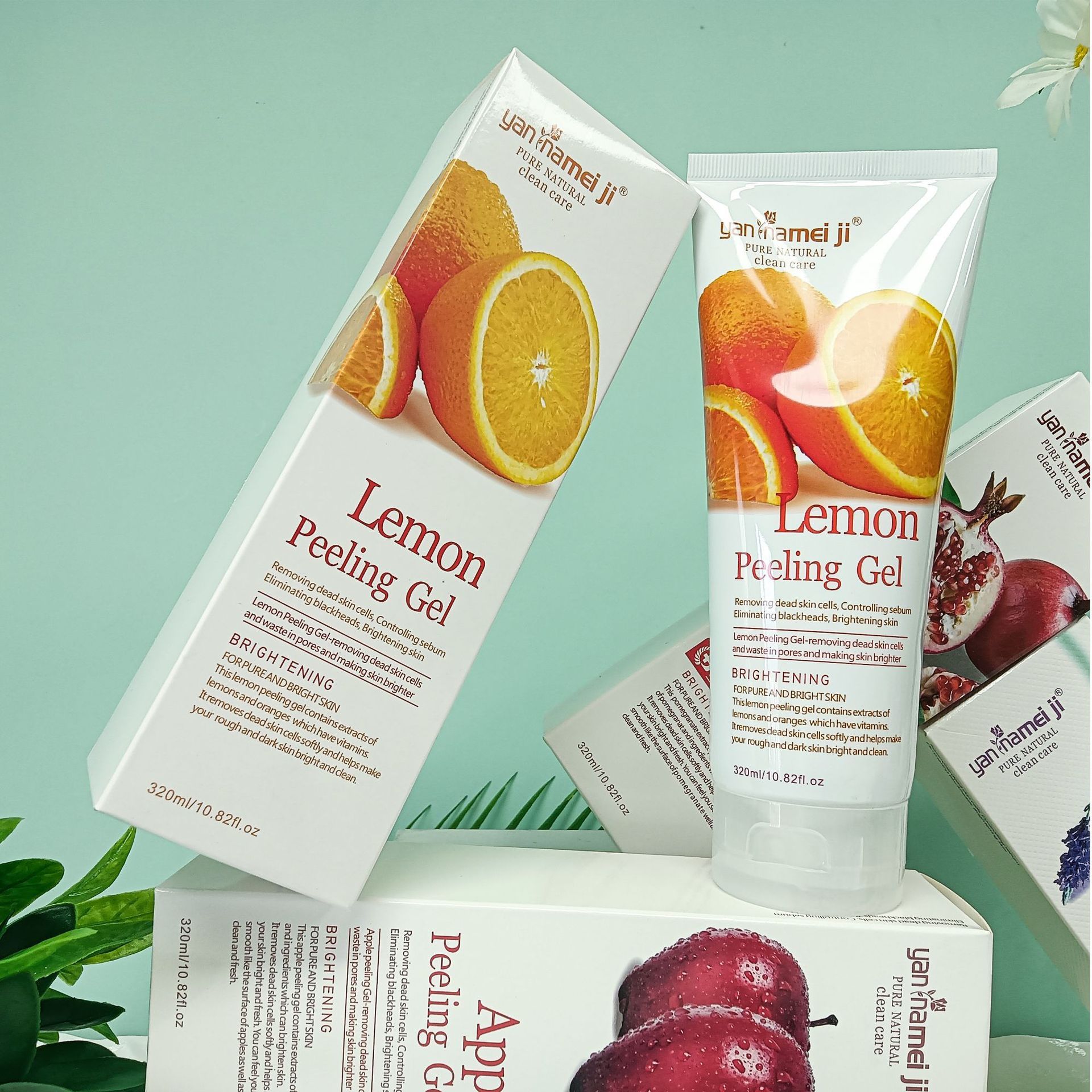 Export red pomegranate Exfoliating, Apple Cucumber Exfoliating Gel Scrub, gentle facial and body brightening gel Application Scenario