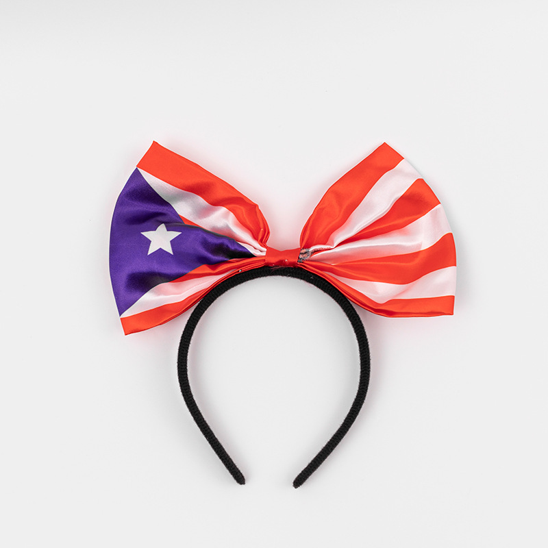 Chuangdong Flag Amazon Independence Day hairband bow decoration US National Day hairpin Party Accessories and props customization pic 1