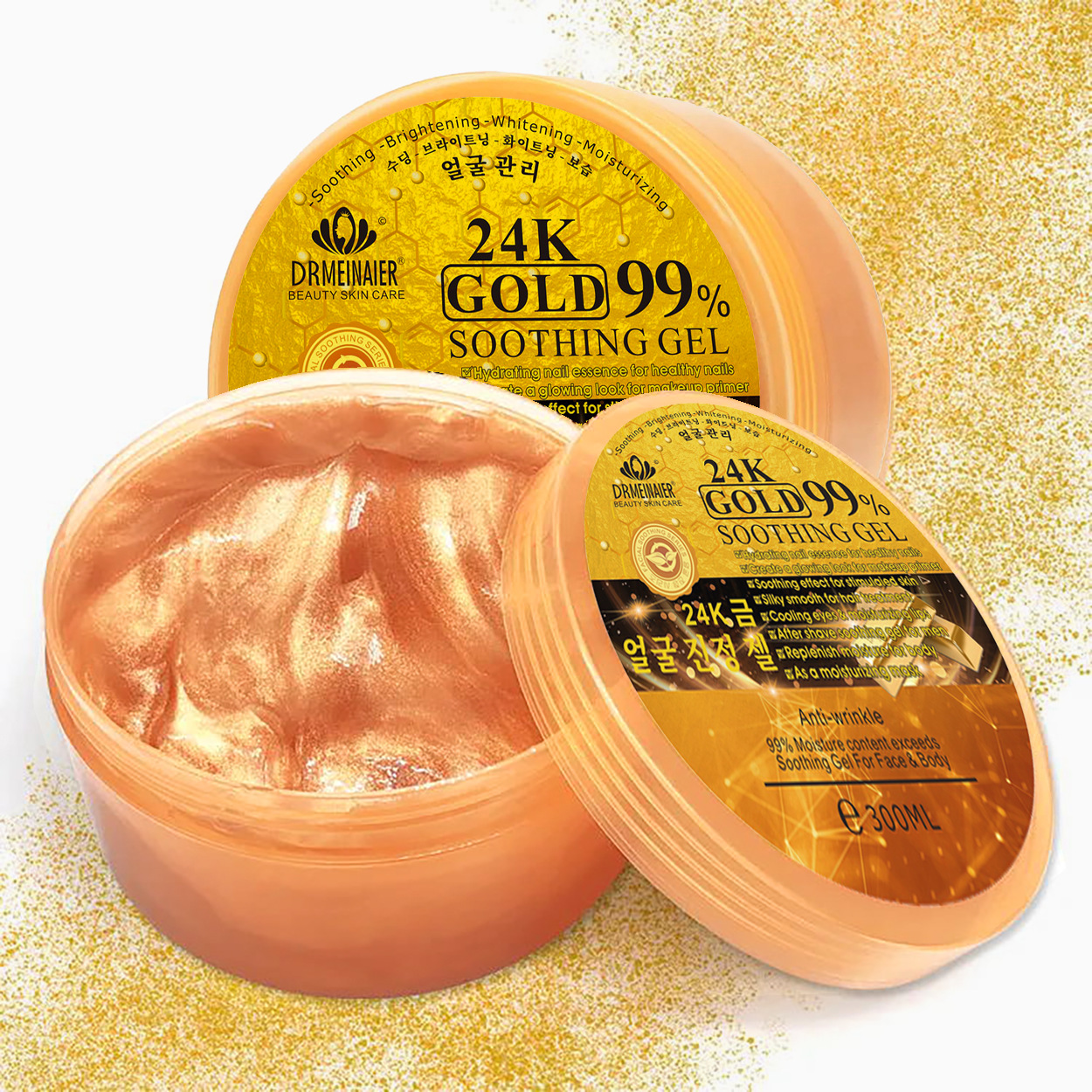 Cross-border exclusive supply of 24k gold Soothing Facial and Body gel for hydrating, moisturizing and anti-wrinkle on Amazon details Picture