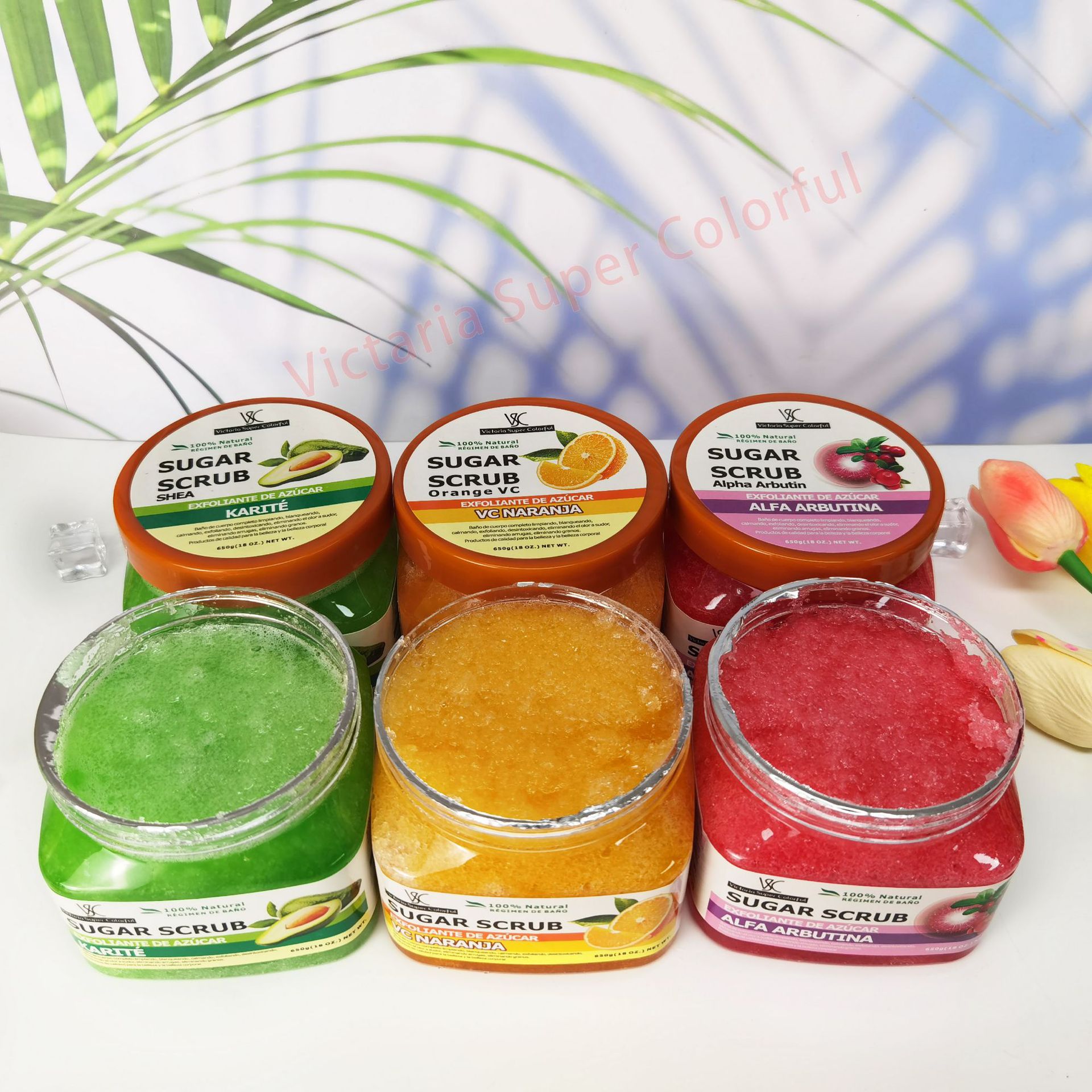 Cross-border natural pure sugar granulated sugar premium fruit fragrance Bath, moisturizing, exfoliating bath salt for full-body skin care details Picture