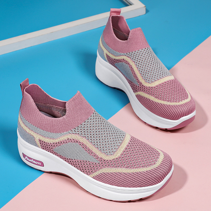 Women's cross-border shoes, European and American style shoes, thick-soled height-increasing shoes for export, breathable single shoes, casual shoes for one foot full figure