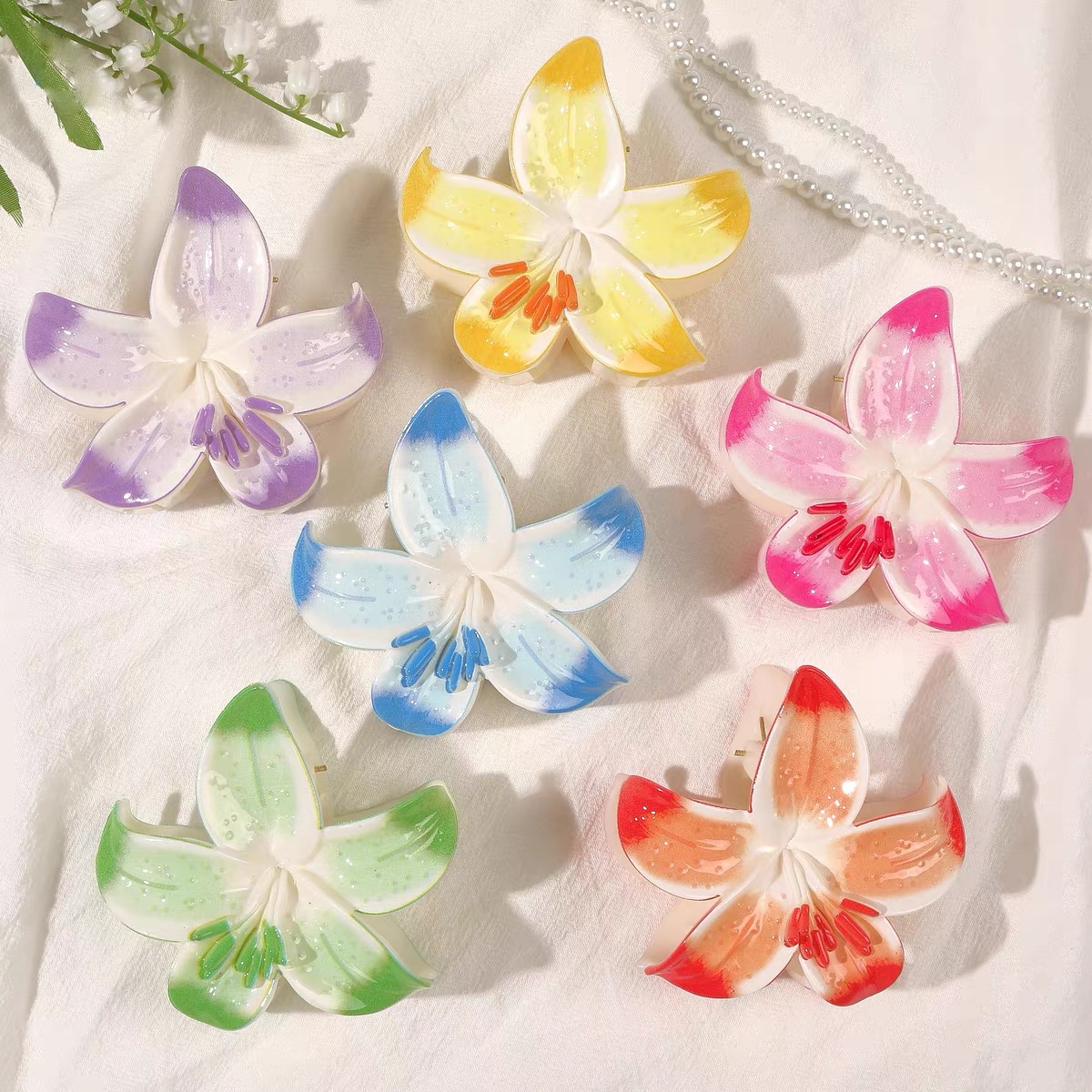 Fashionable hair clips, grippers, acetic acid hair accessories, oil-dripping style, simple and versatile hair accessories, hair clips, headwear, hair accessories for women Application Scenario