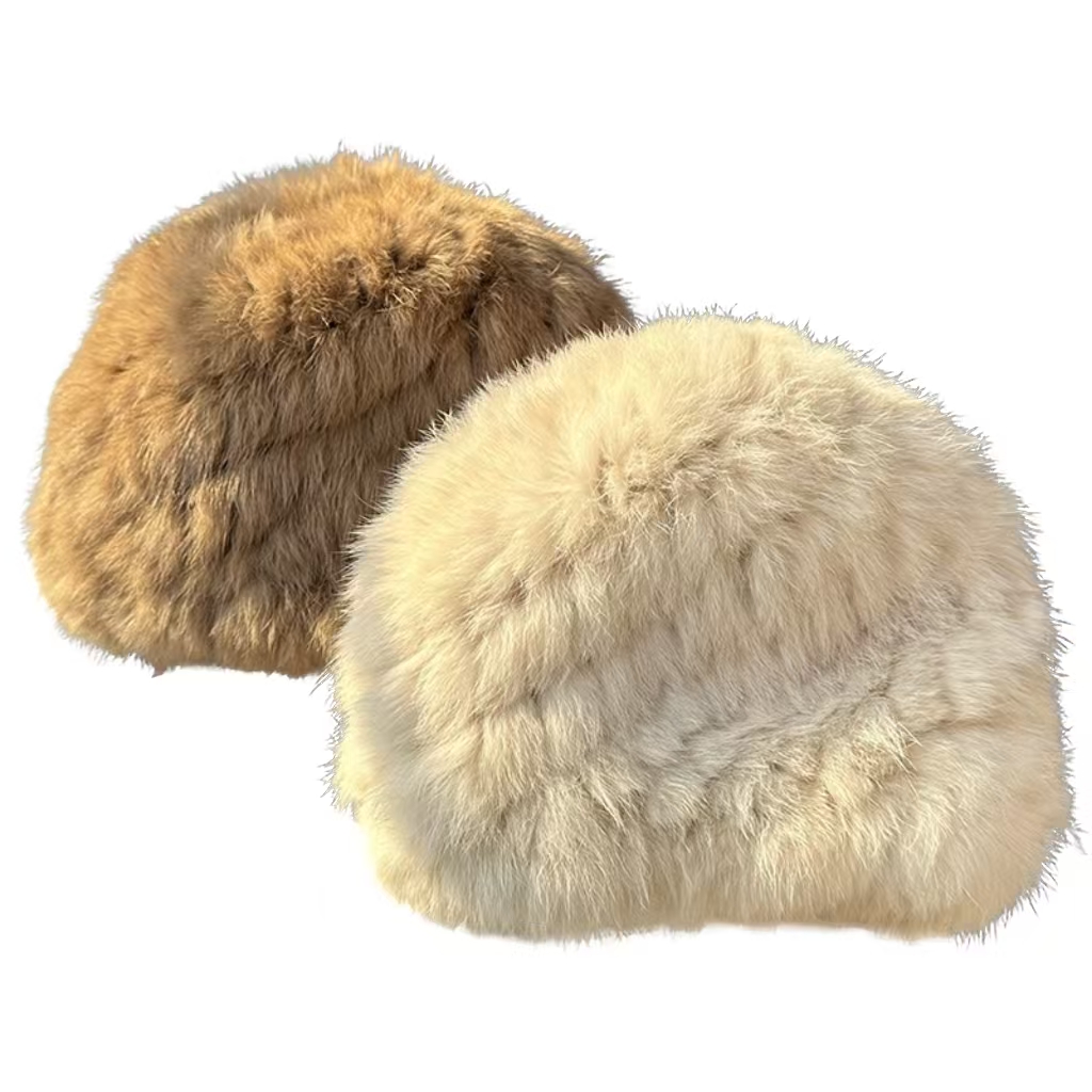 Brand [Sondona] 2025 New Korean rabbit fur woolen hats for children's autumn and winter, thickened, warm and cold-proof wholesale, adult hats that show off face, small fur ear-protecting fisherman hats, high-end and versatile styles Item Picture