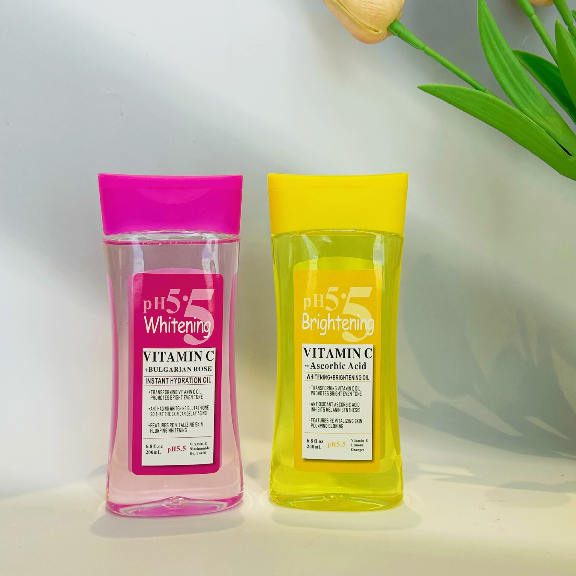 Cross-border PH5.5 Argan Glycerin Darkening, Brightening and Moisturizing VITAMIN C Massage Oil 200ml Export wholesale details Picture
