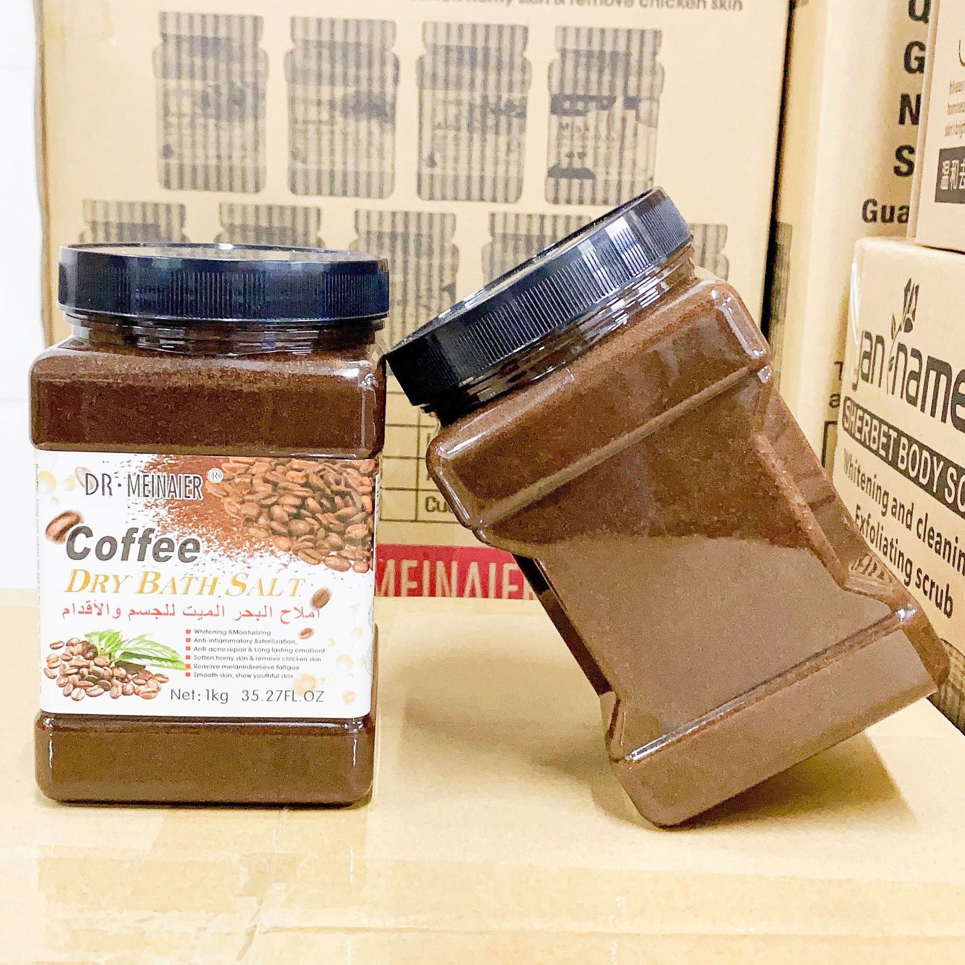 Cross-border 1 kilogram Coffee Scrub bath salt Scrub fragrance Body bubble Sea Salt Exfoliation Wet salt Coffee Item Picture