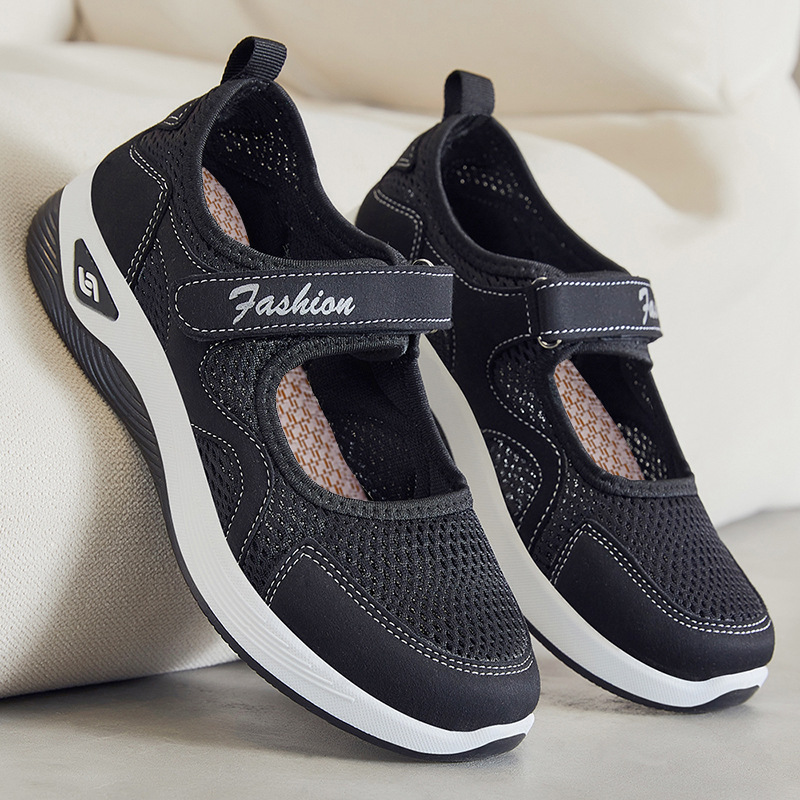 Women's shoes, versatile shoes for middle-aged and elderly mothers, soft-soled shoes that don't tiring the feet, flat shoes, breathable Velcro, casual shoes, single shoes details Picture