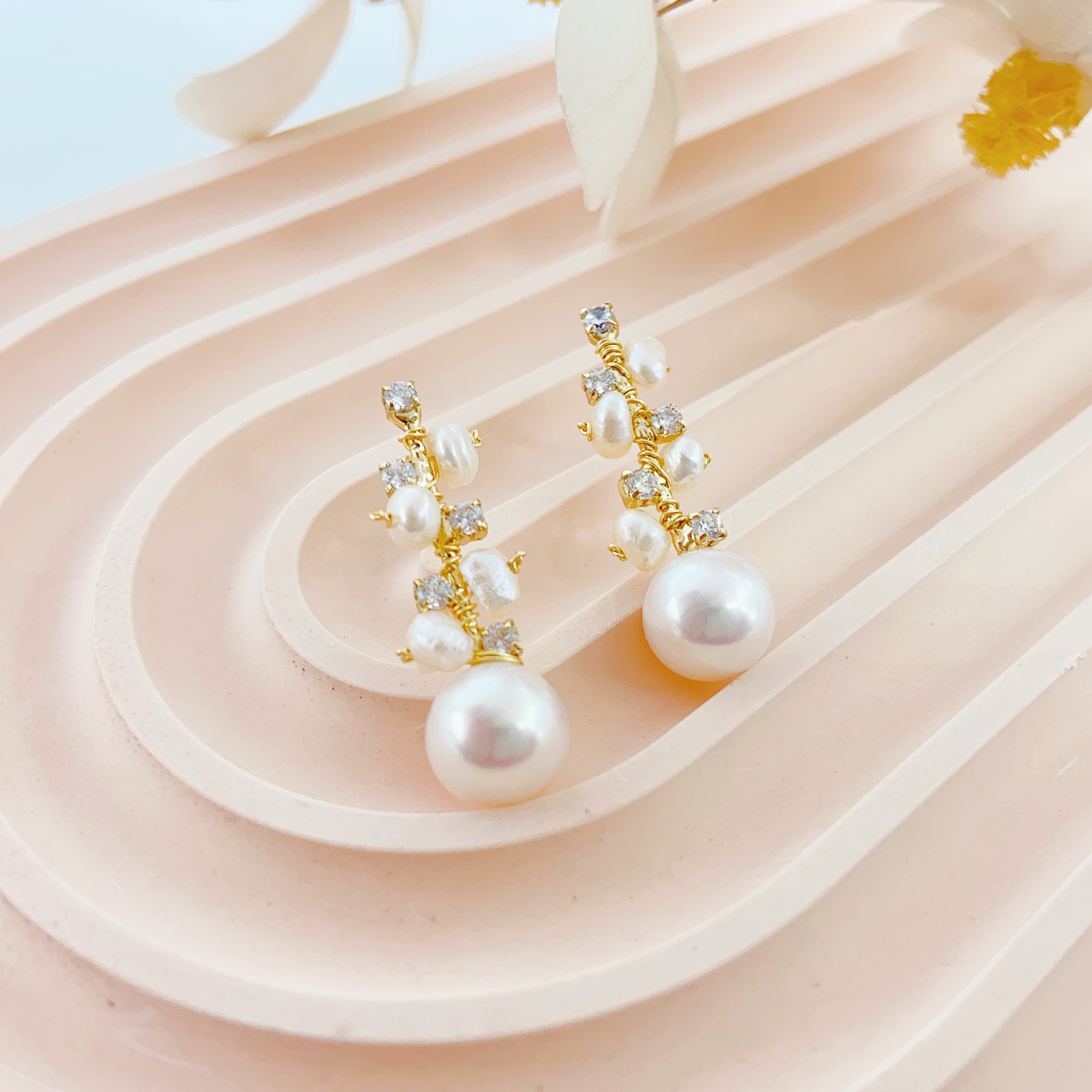 饰品/耳饰/耳钉/3对耳钉/滴油细节图