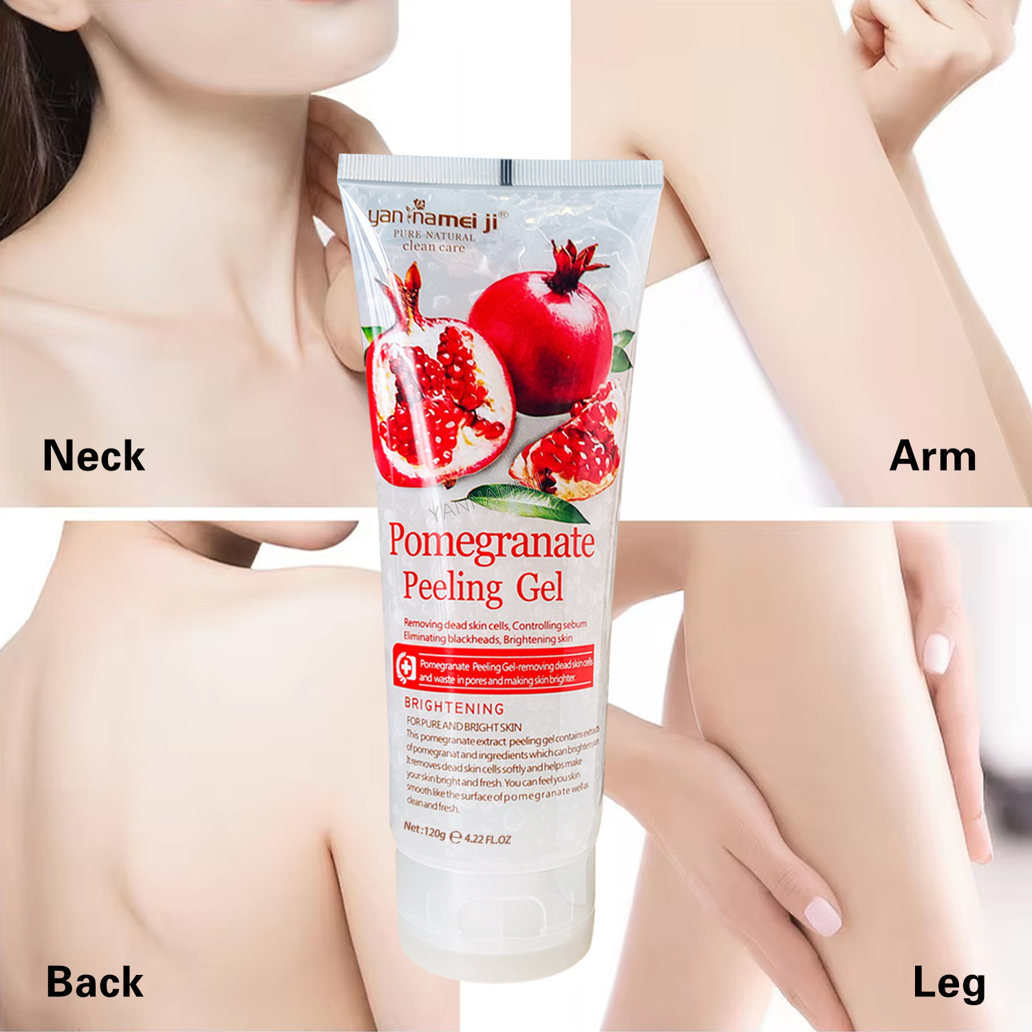 Cross-border pomegranate Exfoliating Gel 120g Tomato Exfoliating Gel Eraser Gentle Cleansing Export wholesale details Picture