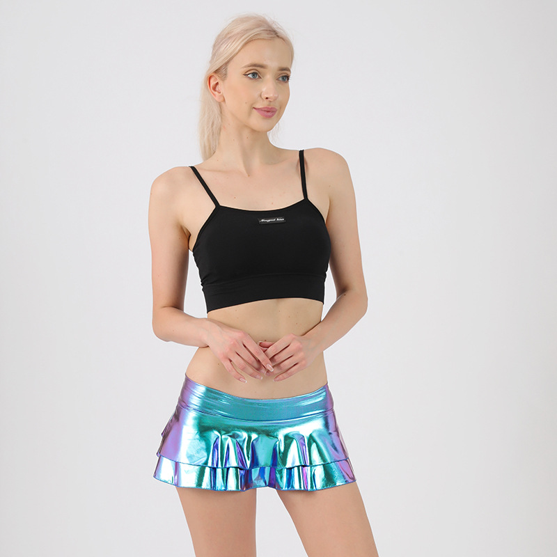 工厂现货  支持代发批发  欧美爆款性感双层超短裙 仿皮低腰半身裙 情趣装表演服派对服装cos服详情图10