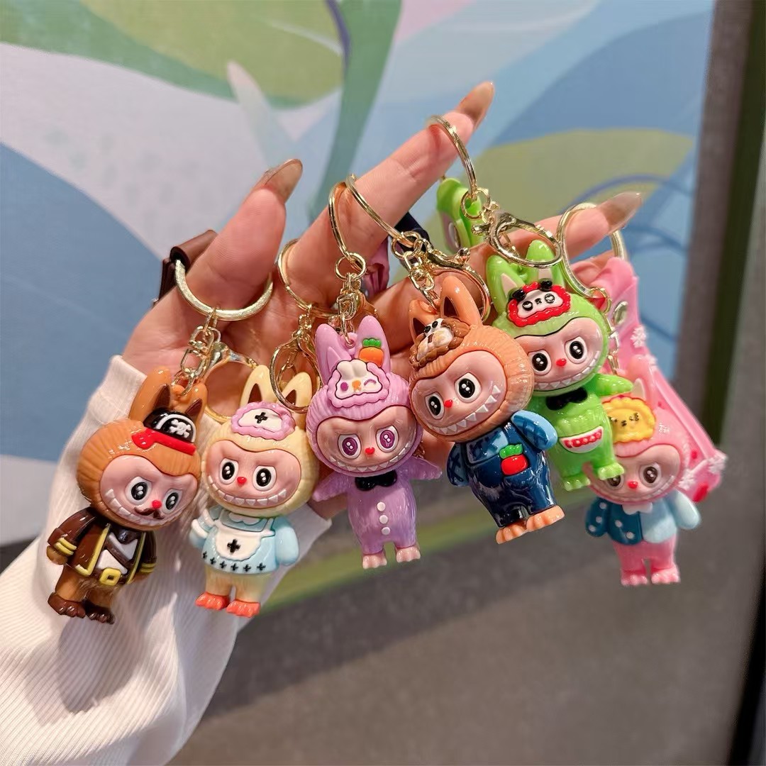 新款工艺品钥匙扣毛绒挂件钥匙车钥匙扣礼品配饰精品娃娃创意收藏钥匙车钥匙扣钥匙扣毛绒挂件