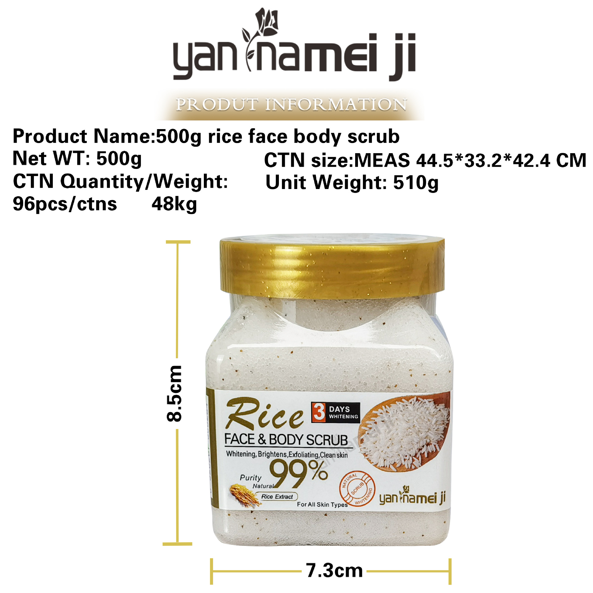 Cross-border rice bath salt water, Fruit-scented bath salt, full-body bath exfoliating chicken skin scrub salt, deep cleansing wet salt Item Picture