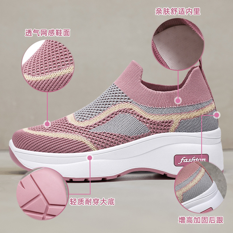 Women's cross-border shoes, European and American style shoes, thick-soled height-increasing shoes for export, breathable single shoes, casual shoes for one foot Application Scenario