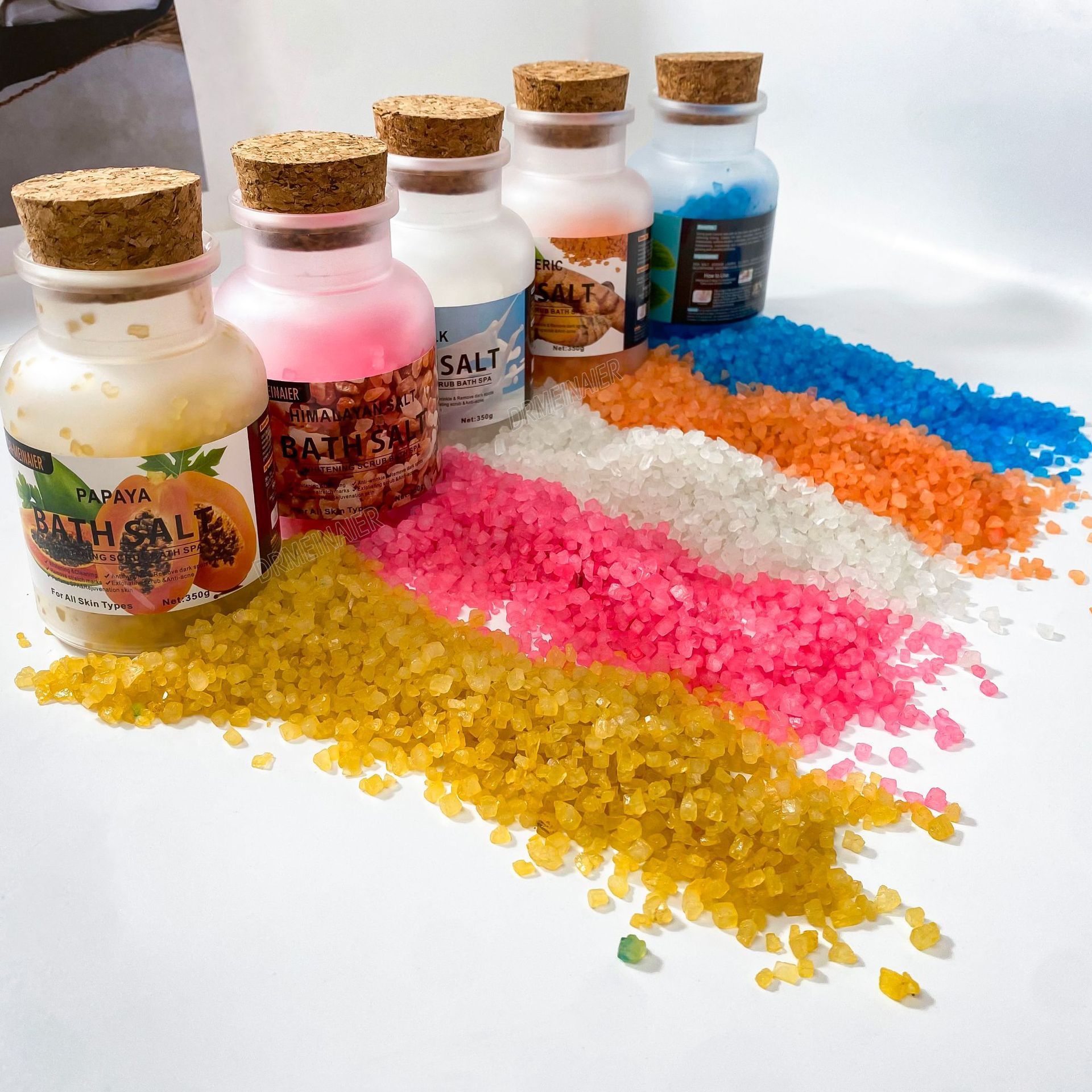 Cross-border coarse bath salt, moisturizing scrub coarse salt, Himalayan crystal salt, bath exfoliating bath salt for export wholesale Specification drawing