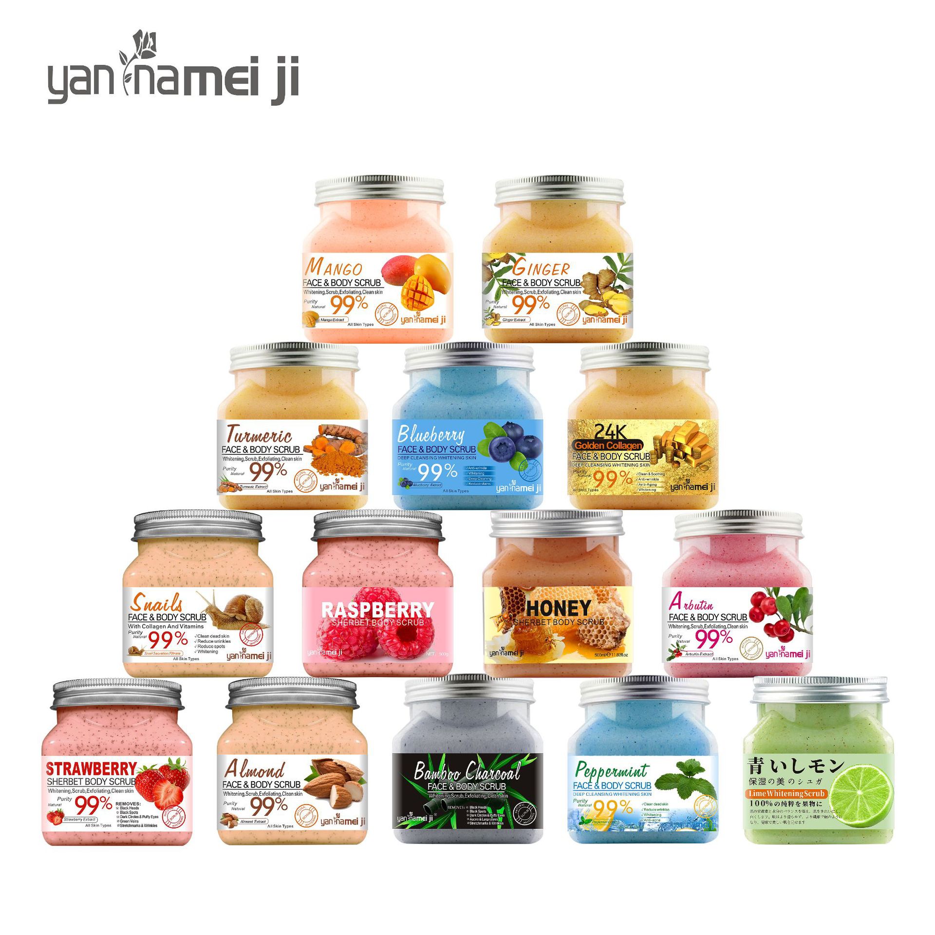 Cross-border square bottle rose milk cleansing and exfoliating fruit scrub for removing chicken skin and dead skin, full-body bath cream full figure