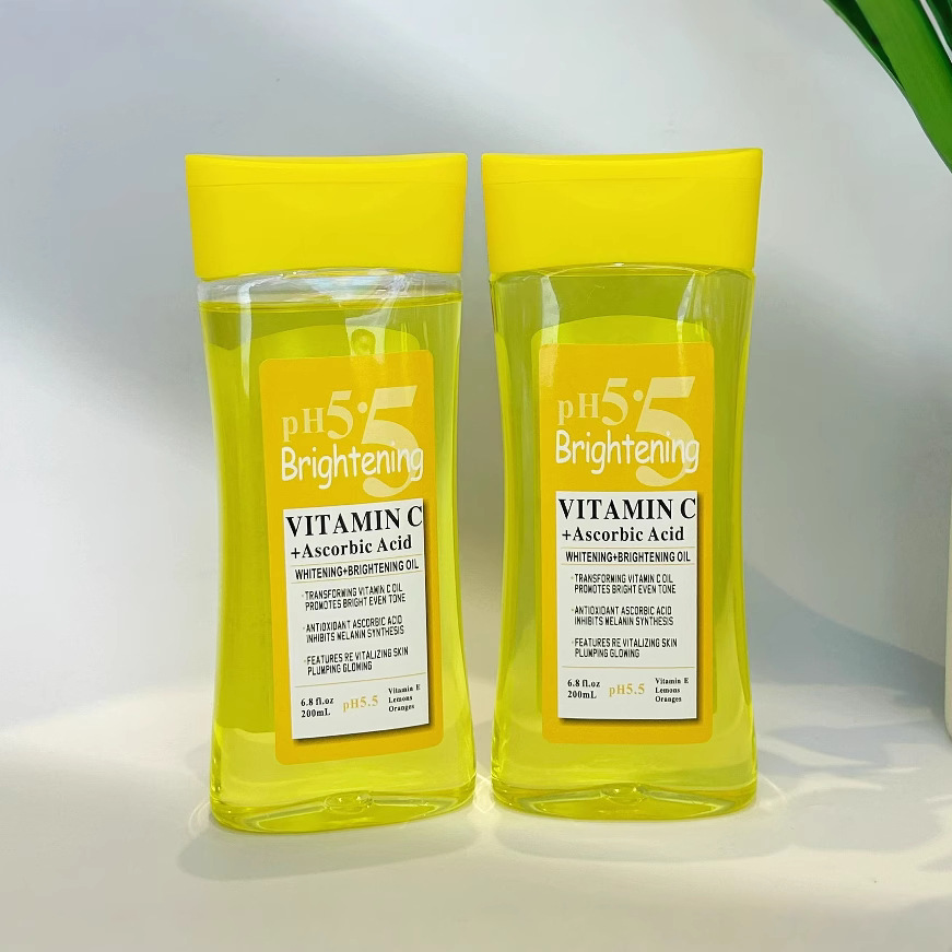 Cross-border PH5.5 Argan Glycerin Darkening, Brightening and Moisturizing VITAMIN C Massage Oil 200ml Export wholesale Specification drawing