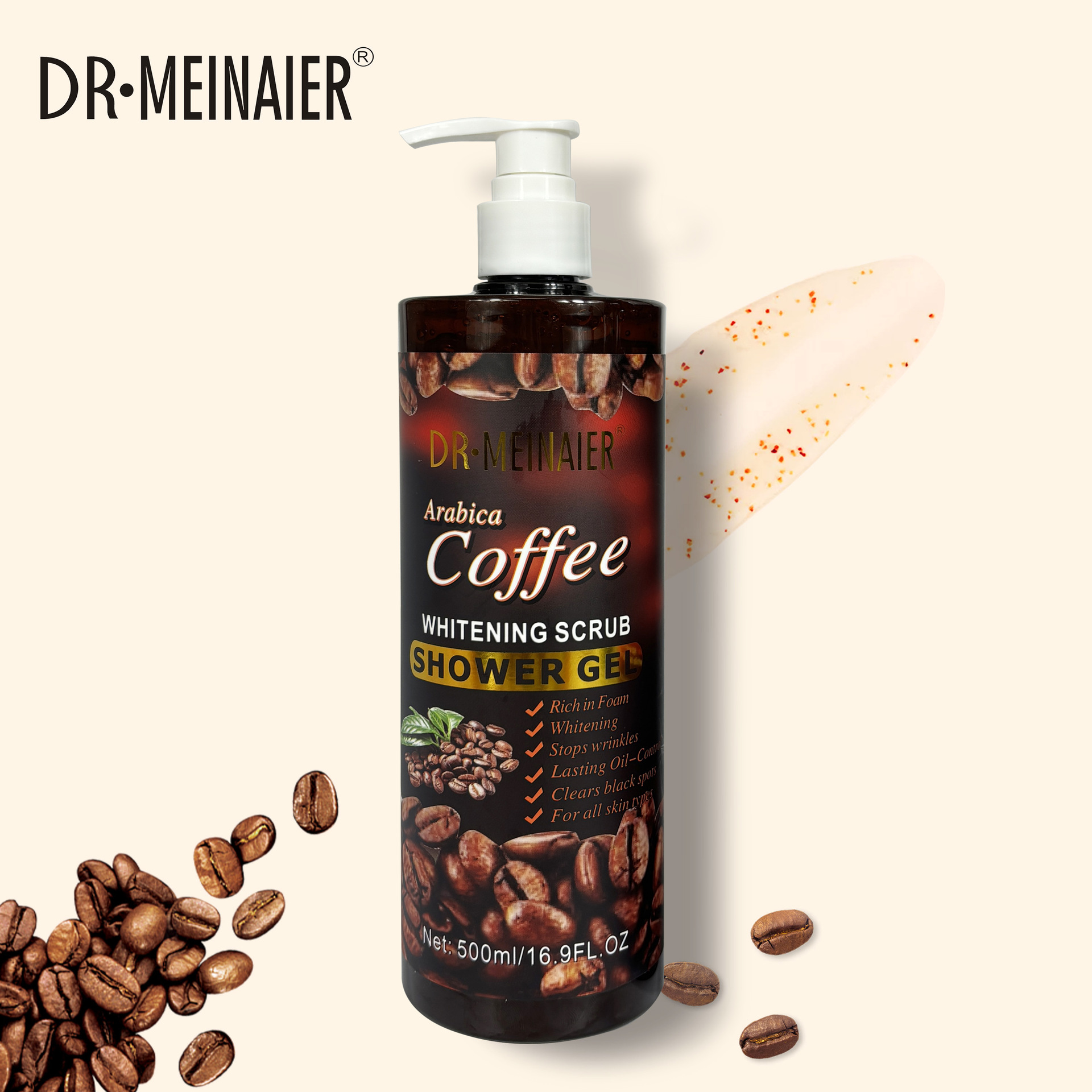 Cross-border exclusive brightening and moisturizing coffee scrub body wash, chicken skin removal bubble body gel, smooth skin wholesale details Picture