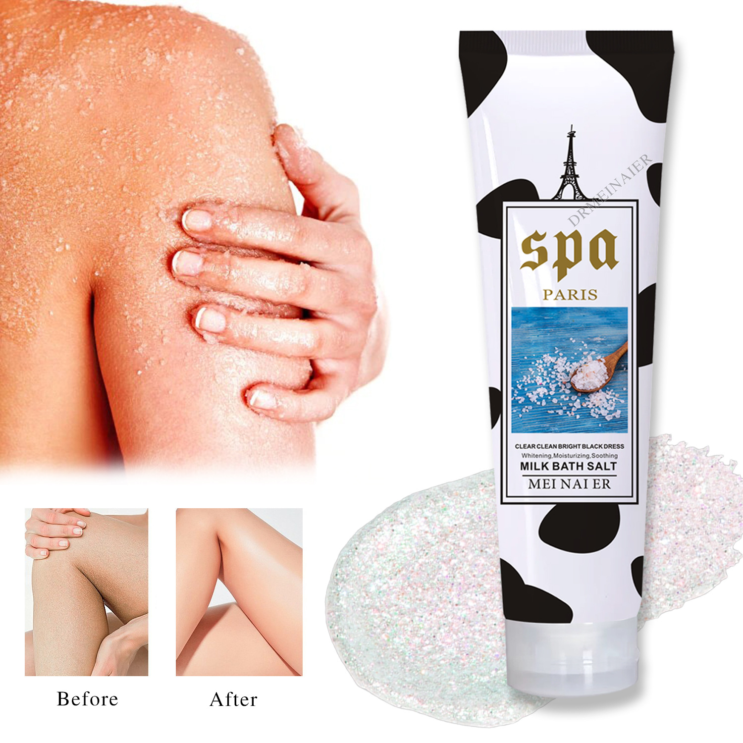 Cross-border foreign trade exfoliating scrub bath salt for dead skin, deep cleansing of the face and body, bath salt for skin rejuvenation scrub details Picture