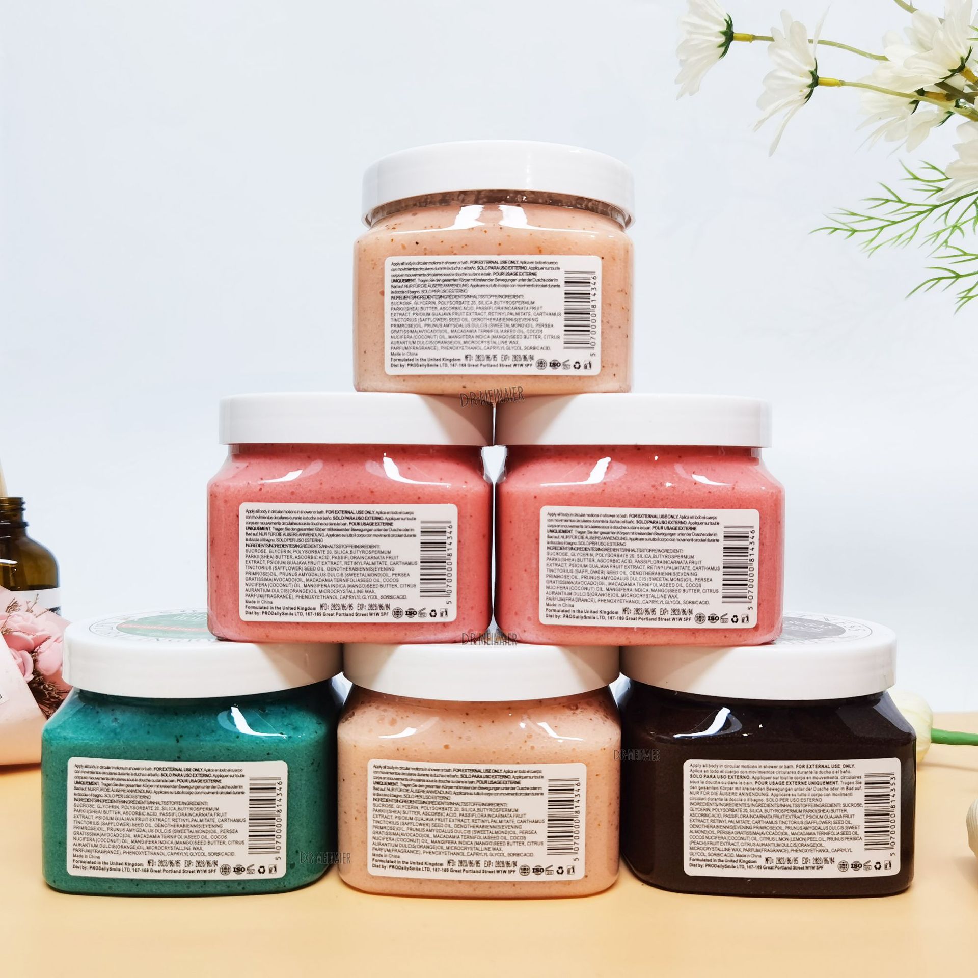 Cross-border coffee ice cream, frosted sugar, bath salt, blackening, exfoliating, chicken skin removal, full-body bath salt scrub for export Application Scenario