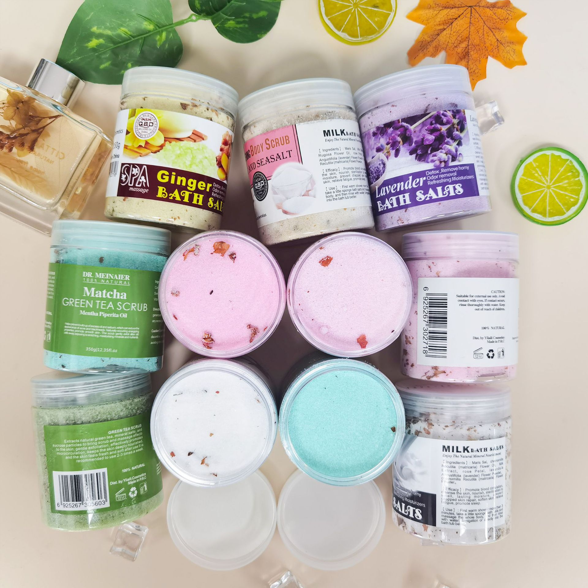 Cross-border rose Milk Petal Bath Salt, Cleansing, Exfoliating, scrubbing and scrubbing Salt, Massage Fragrance Bath and Foot Bath Salt 350g Application Scenario
