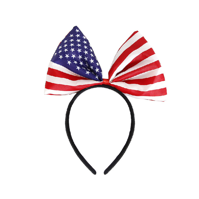 Chuangdong Flag Amazon Independence Day hairband bow decoration US National Day hairpin Party Accessories and props customization Item Picture