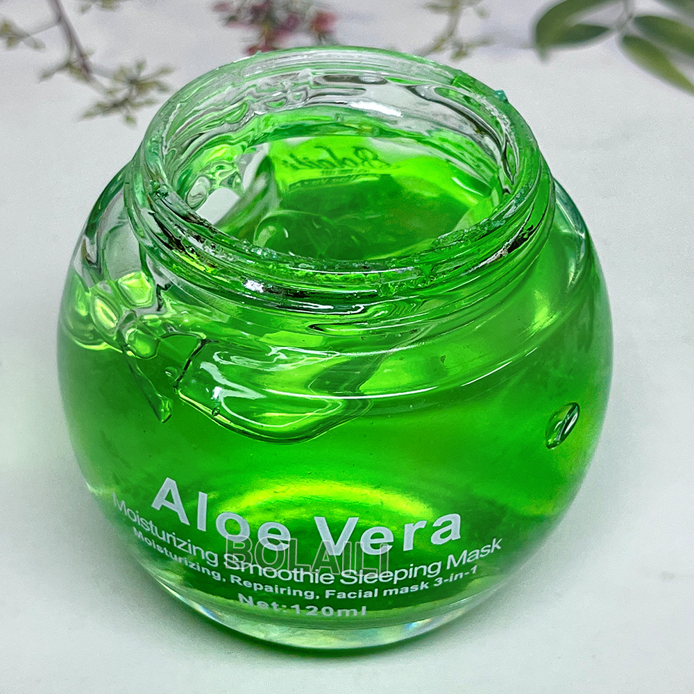 Cross-border Aloe Vera Hydrating Sleep Mask Moisturizing and Repairing Leave-in Mask Brightening and Repairing Night Owls Sleep Gel 120g Specification drawing