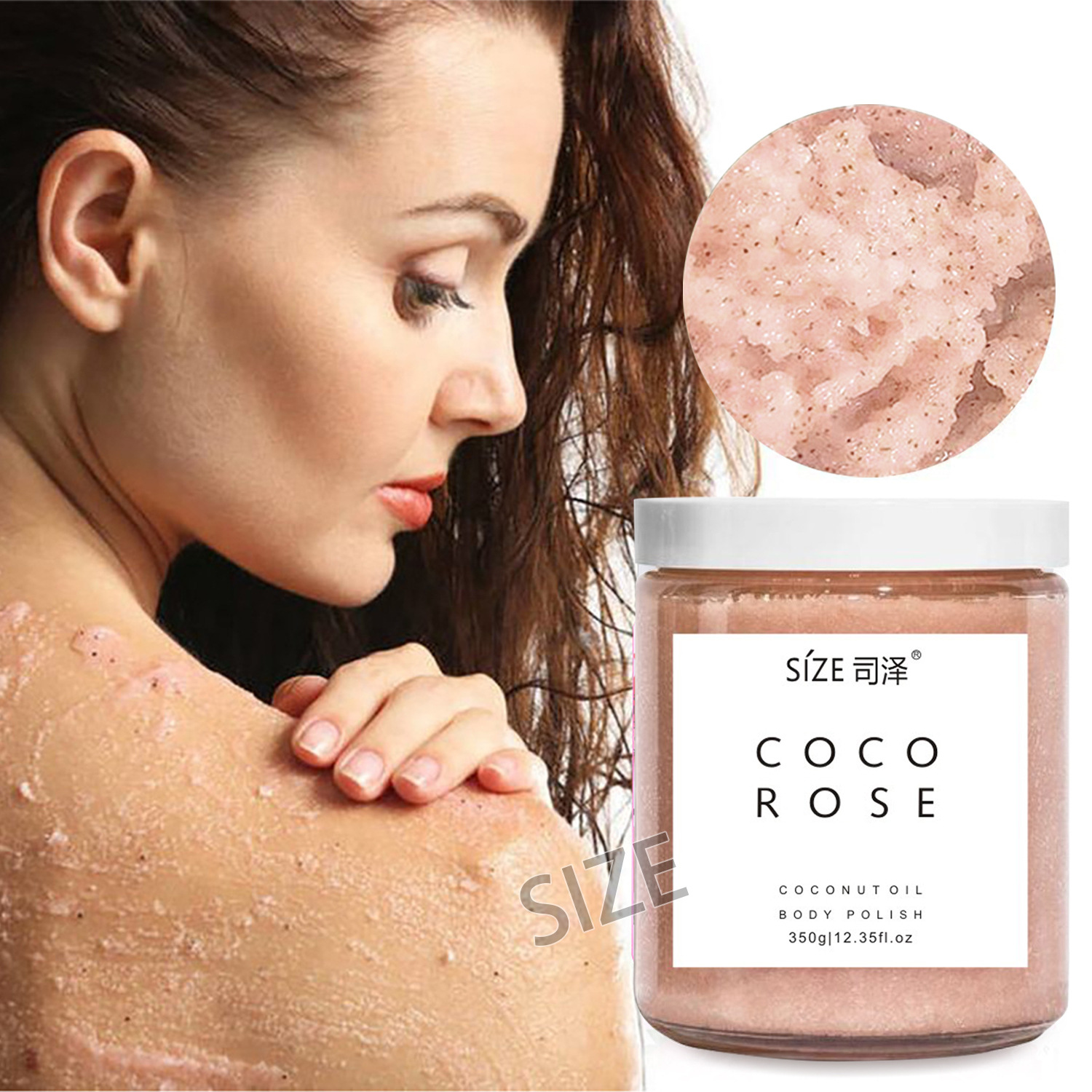 Cross-border foreign trade scrub salt Bath salt Exfoliating and chicken skin Removing Rose coco Scrub Cream Bath Salt Wet Salt 350g full figure
