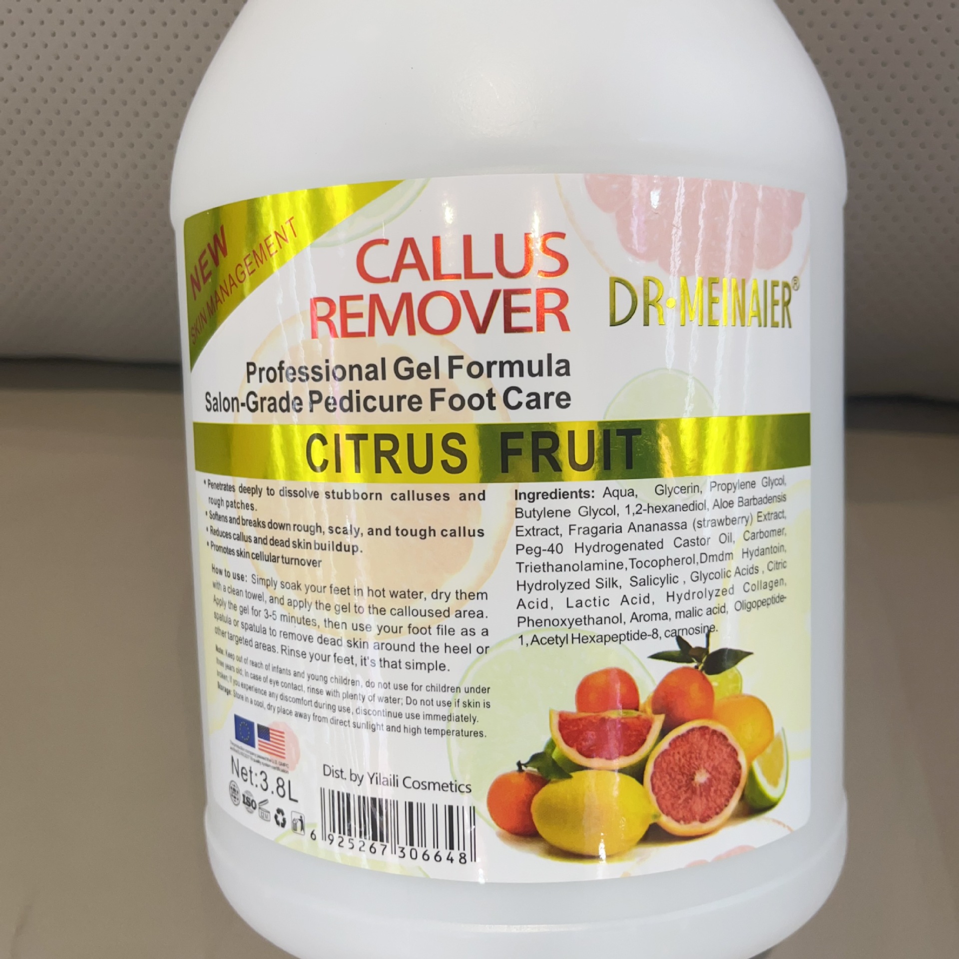 Cross-border 3.8L Exfoliating callus remover Gel cleanses calluses, rejuvenates skin and moisturizes feet Specification drawing