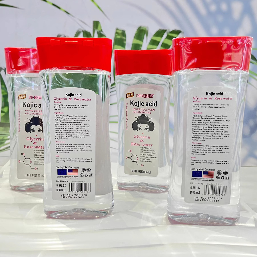 Cross-border Kojic acid Glycerin & Rose Water 200ml Facial and Body Massage Moisturizing water wholesale for export Application Scenario
