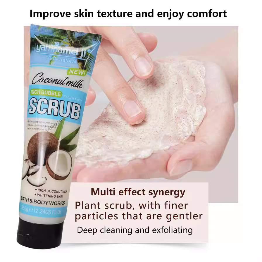 Cross-border strawberry scrub Deep cleansing Exfoliation cleansing chicken skin Bamboo charcoal facial and body scrub bath salt Specification drawing
