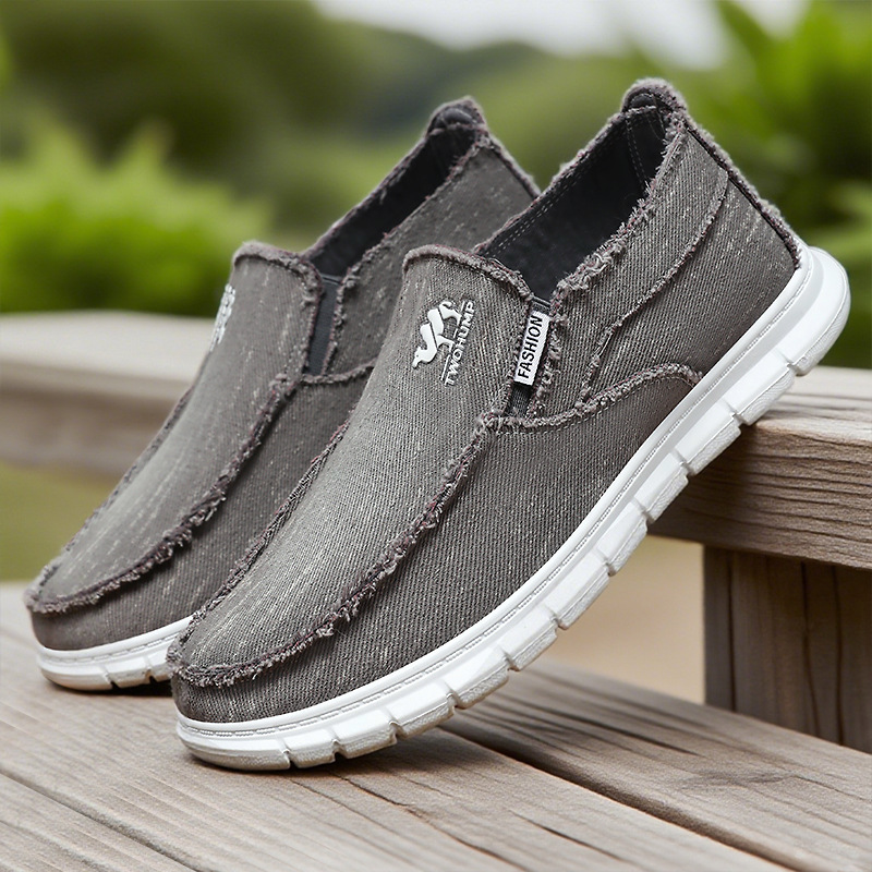 Men's casual shoes, men's shoes, cross-border trade men's shoes, one-foot canvas shoes, breathable single shoes, soft-soled dad shoes full figure