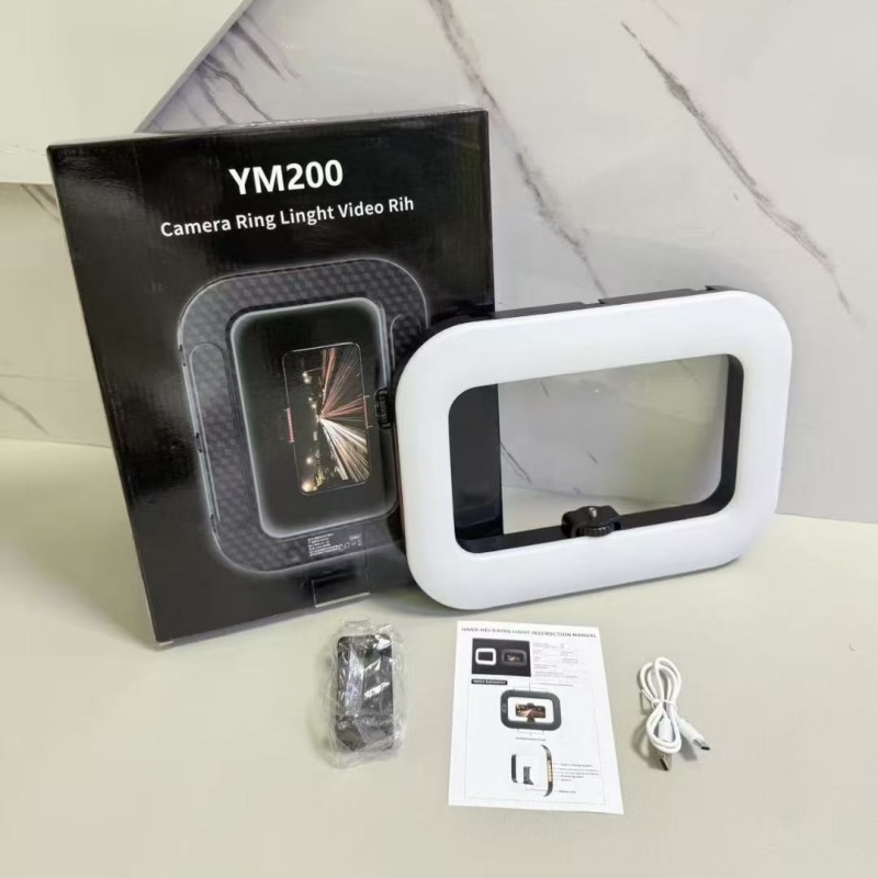 Handheld circular fill light, outdoor photography lighting light, LED high-brightness live streaming beauty light, portable desktop circular light Item Picture