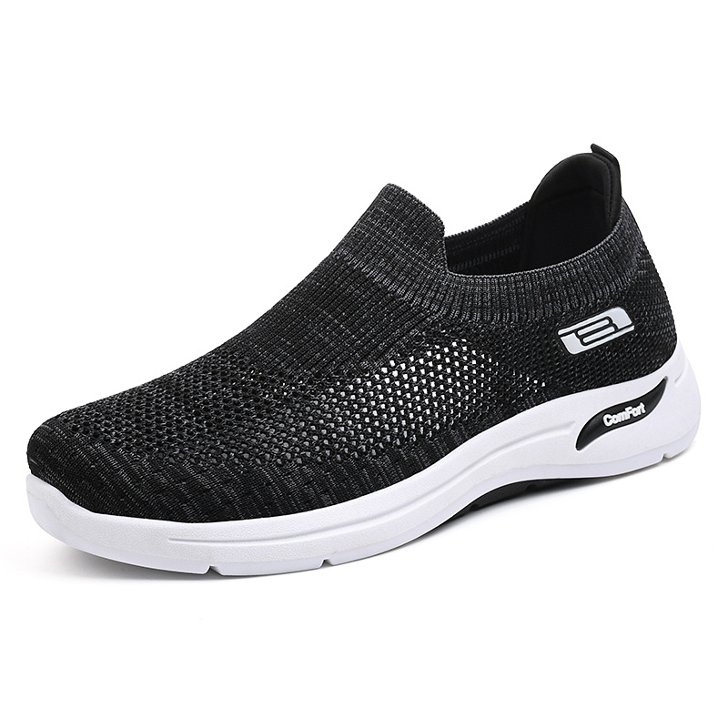 Men's summer fei-woven mesh single shoes, middle-aged and elderly dad shoes, men's shoes, foreign trade men's shoes, one-foot casual shoes Item Picture