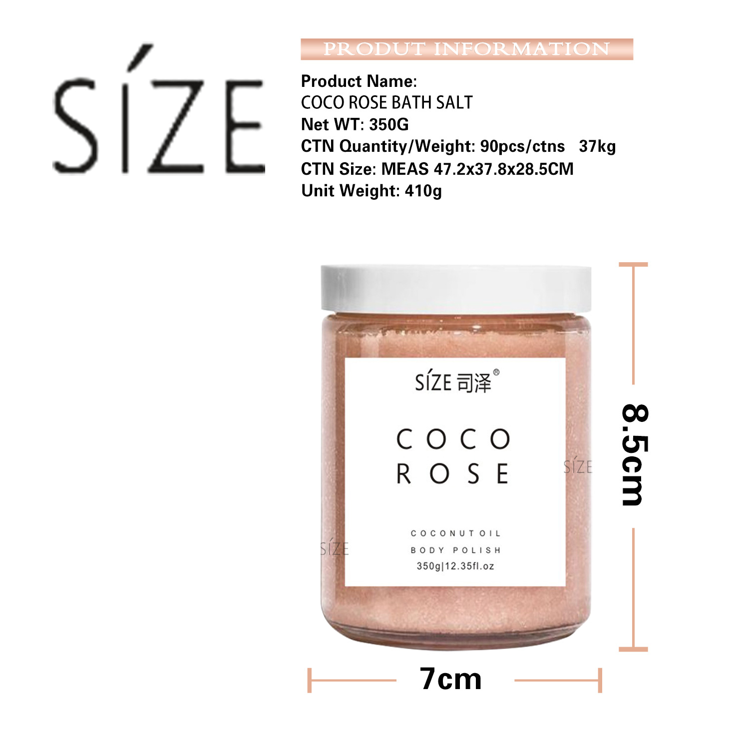 Cross-border foreign trade scrub salt Bath salt Exfoliating and chicken skin Removing Rose coco Scrub Cream Bath Salt Wet Salt 350g Application Scenario