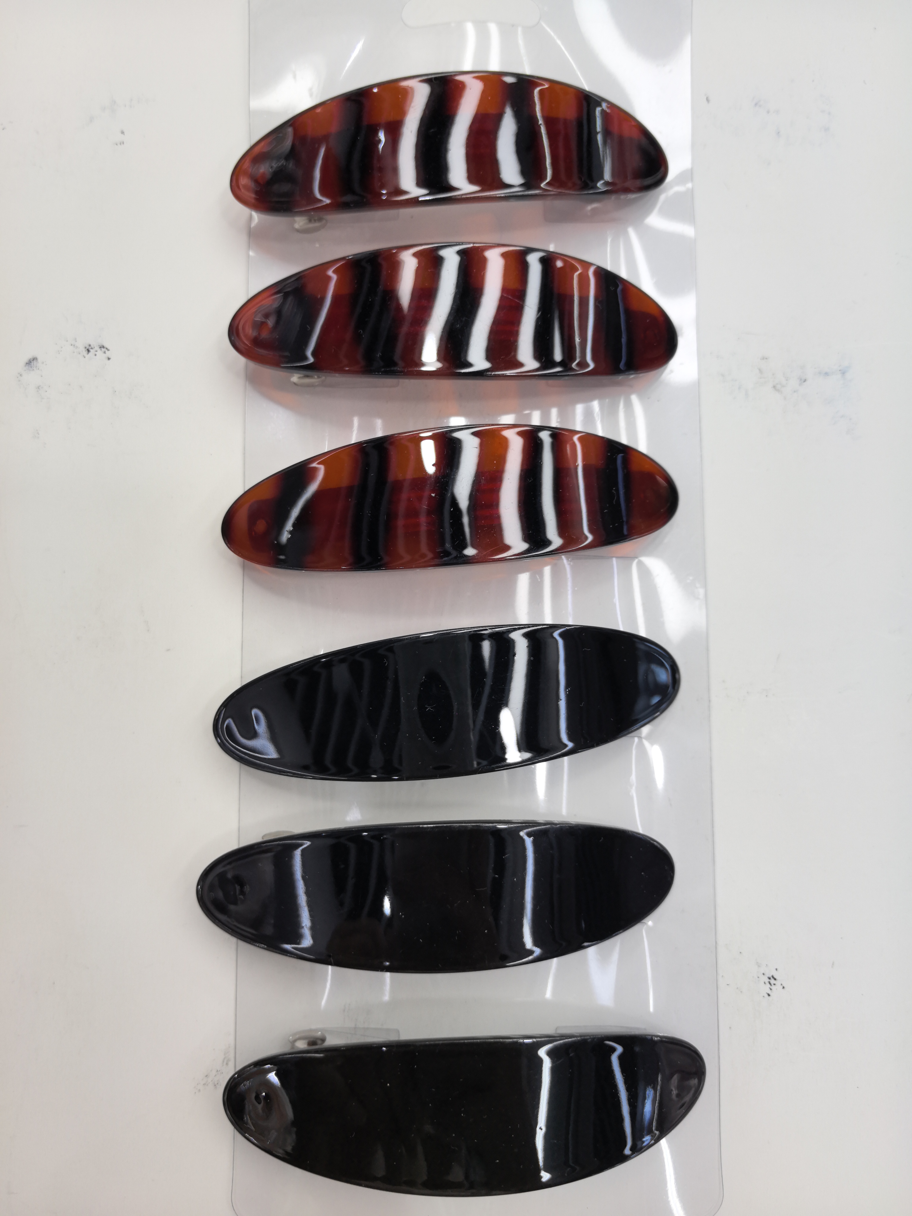 {伊莎饰品} 亚克力材质 时尚 优雅 简约 气质 弹簧夹 一字夹 中号发夹 {12个装}  型号 259发夹醋酸发饰