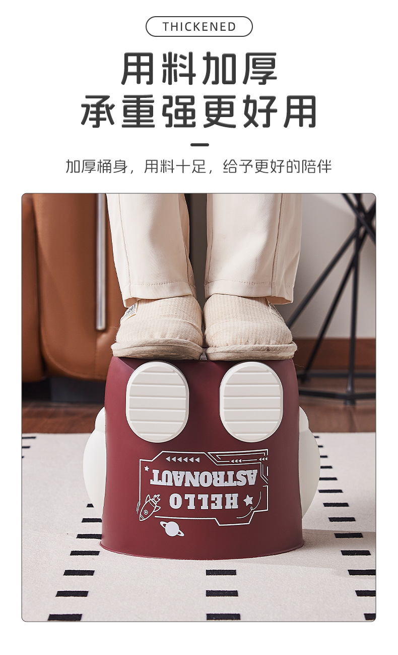 The S81-SF-400 trash can is a new household model. It is cute and has a large capacity for the living room, bedroom, kitchen and bathroom with a cover detail image 7