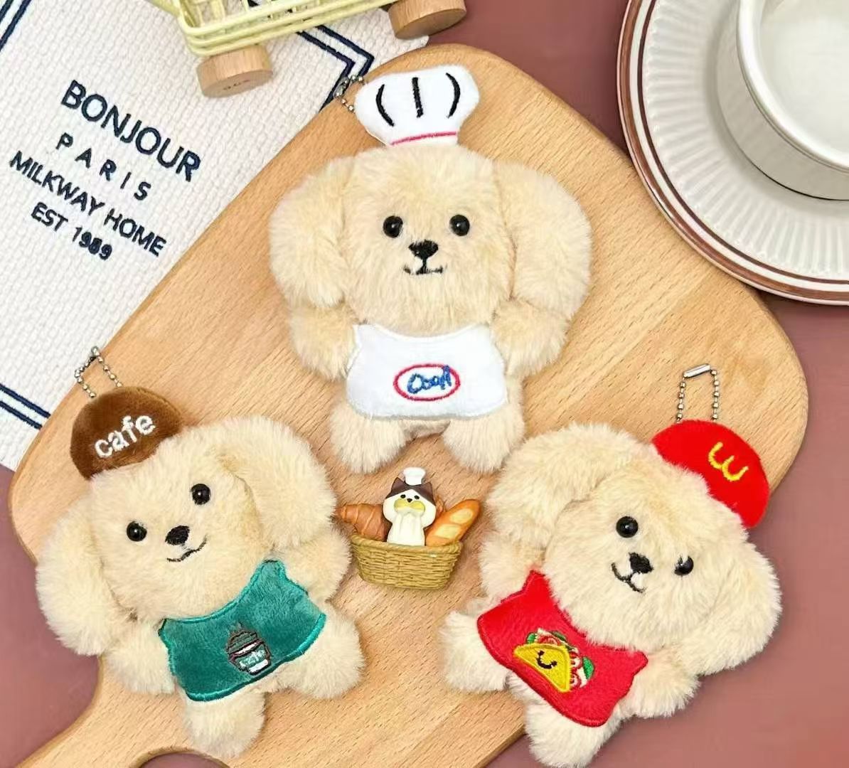 吱吱叫小动物毛绒公仔钥匙扣挂件可爱小狗毛绒玩具卡通玩偶伴手礼产品图