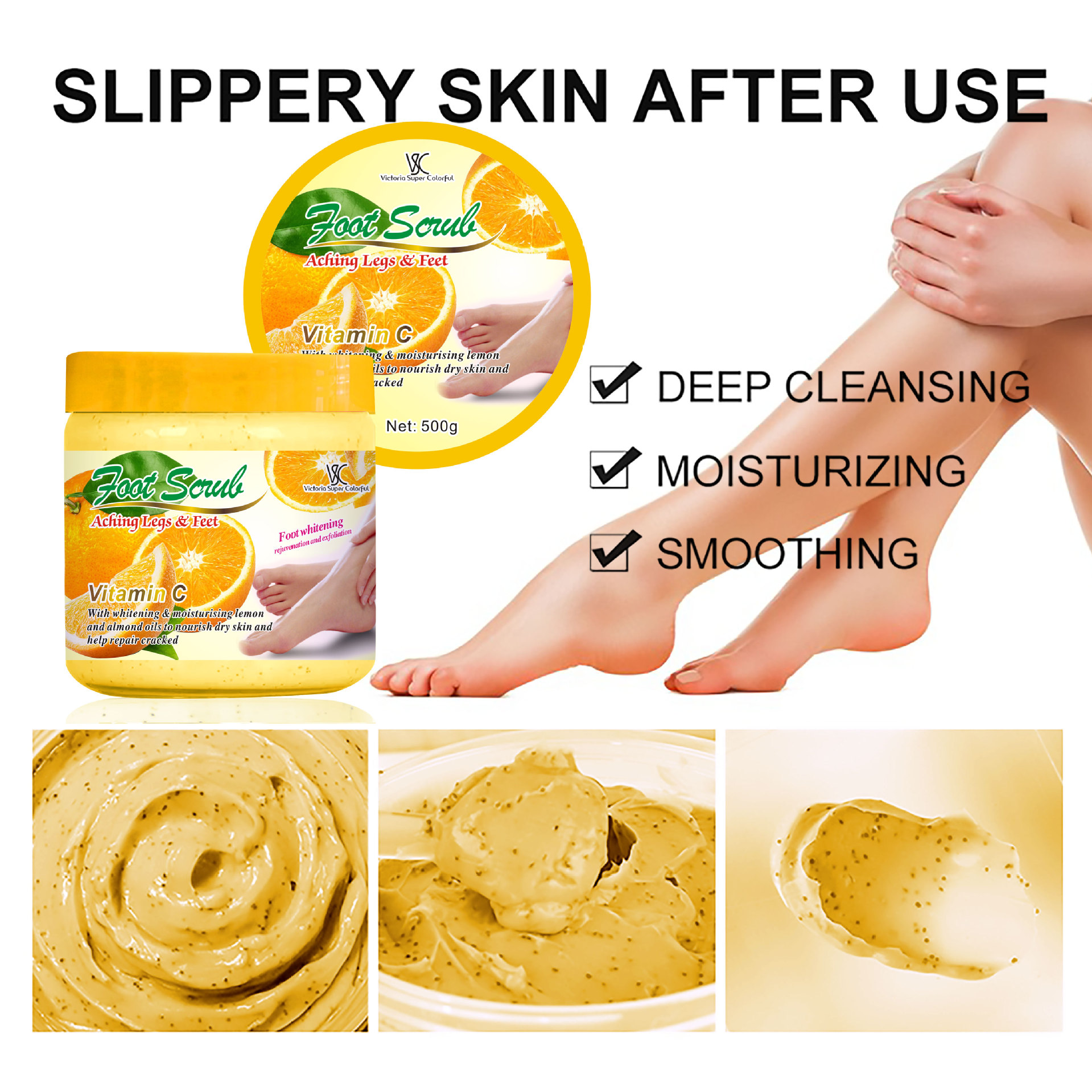 Cross-border foot care scrub, foot exfoliation and dead skin removal, deep cleansing, foot skin care, exclusively for export Application Scenario