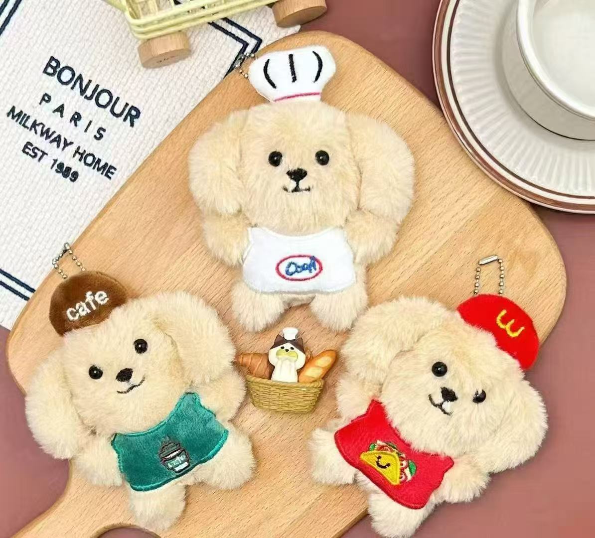 吱吱叫小动物毛绒公仔钥匙扣挂件可爱小狗毛绒玩具卡通玩偶伴手礼