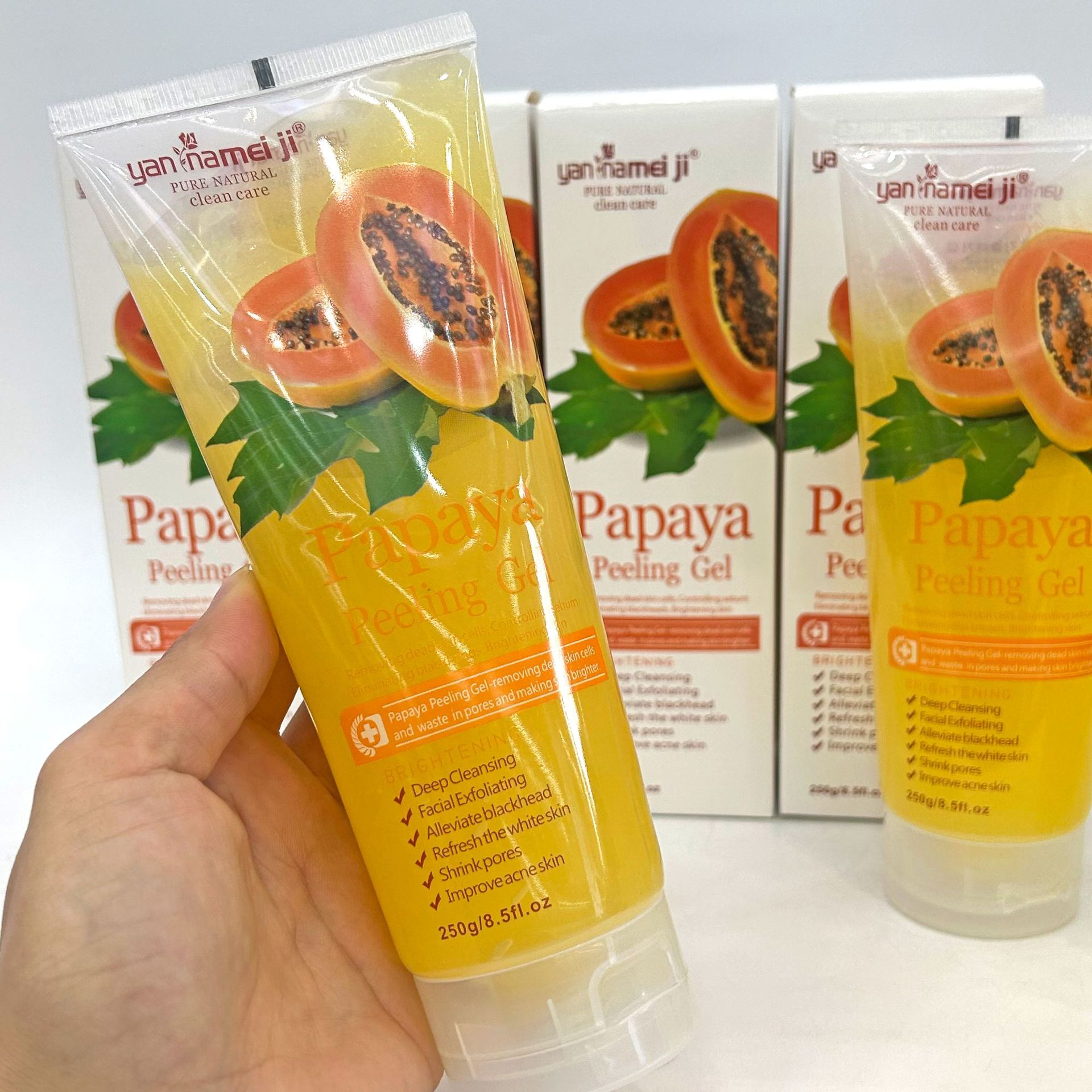 Foreign trade papaya exfoliating gel for deep and gentle cleansing of face and body, Tomato exfoliating gel for brightening and moisturizing Specification drawing