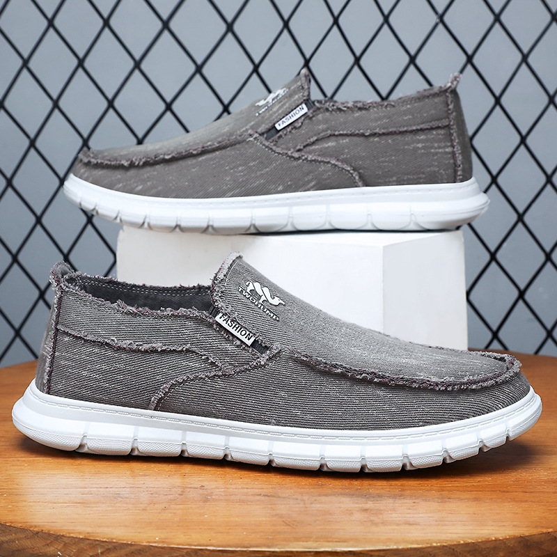 Men's casual shoes, men's shoes, cross-border trade men's shoes, one-foot canvas shoes, breathable single shoes, soft-soled dad shoes Specification drawing