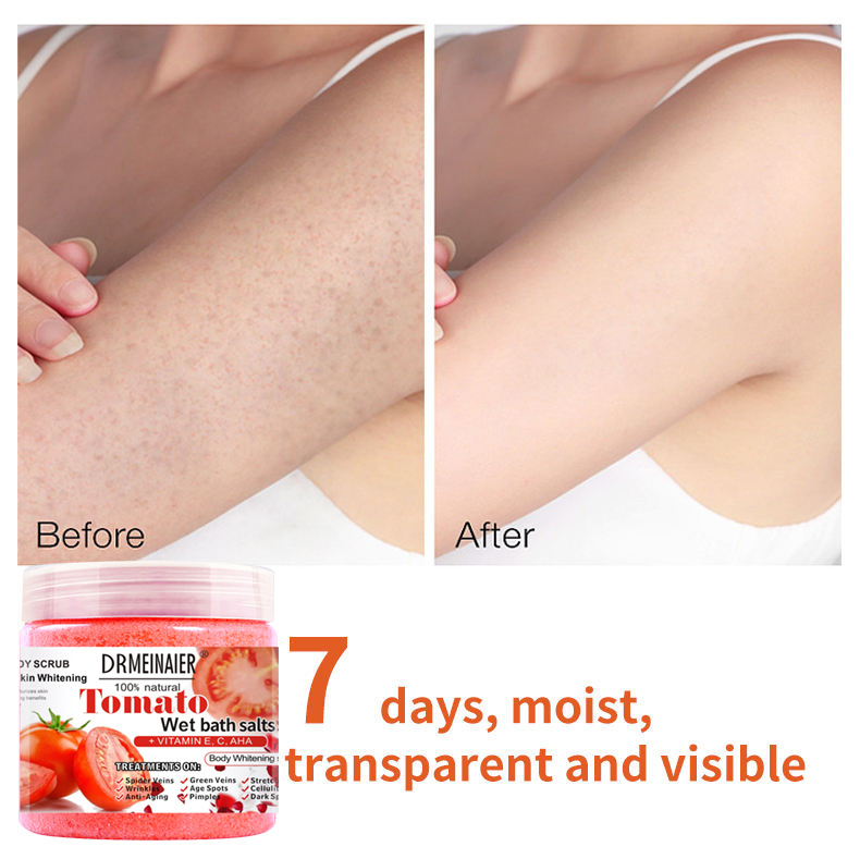 Cross-border trade tomato scrub bath salt, scented bath salt, Exfoliating, chicken skin removal, deep cleansing, bath wet salt spray Application Scenario
