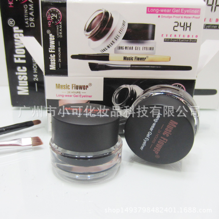 Only export [MUSIC FLOWER] M1007 black eyeliner cream, brown anti-sweat and non-smudging two-in-one Item Picture