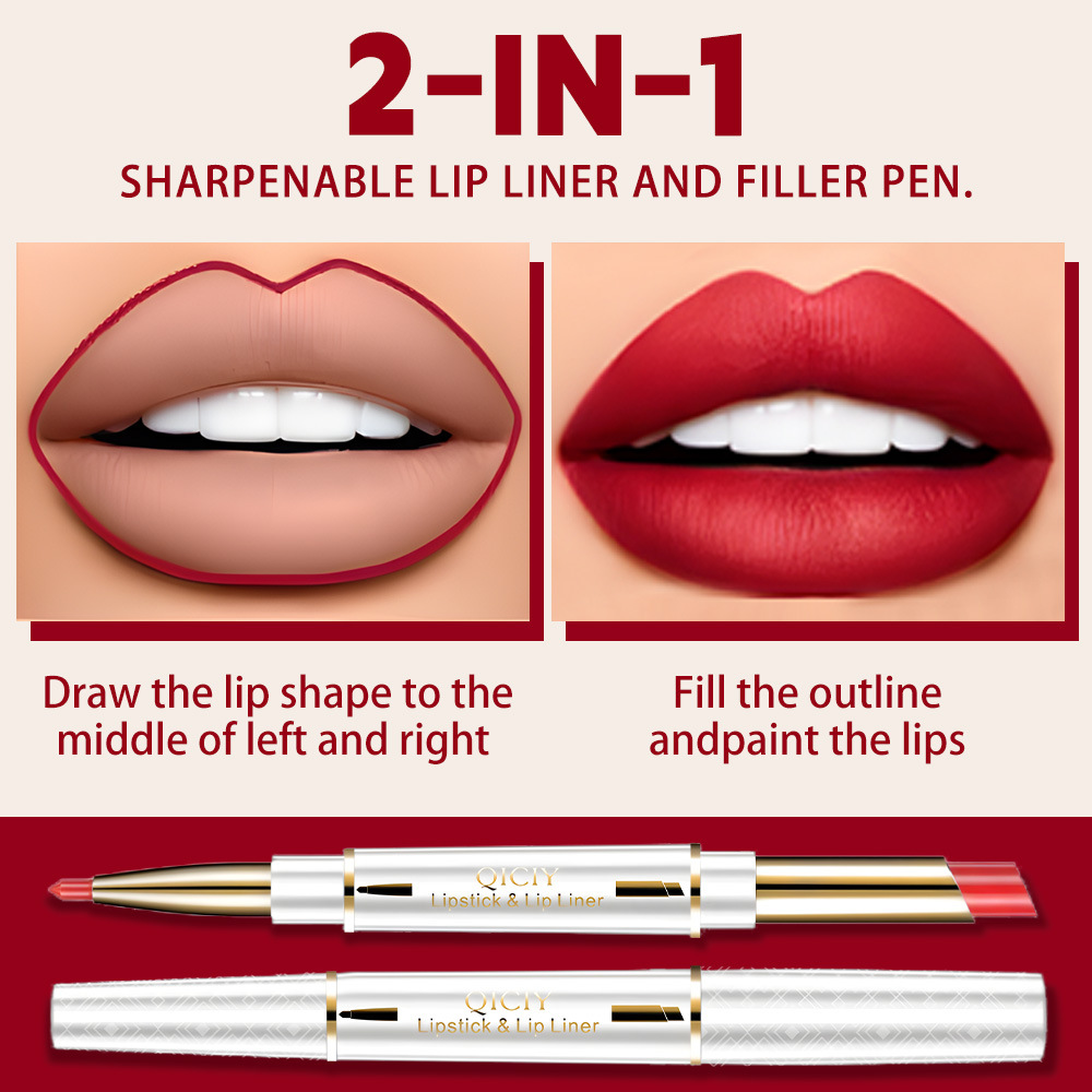 Wholesale of QICIY+ 6-color lip liner for foreign trade, which is not easy to fade and can outline the lip shape with a matte finish details Picture