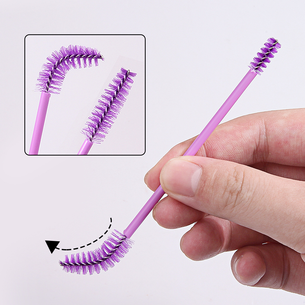 20 double-headed eyelash brushes, eyebrow brushes, professional double-headed eyebrow comb brushes for the eyes, bendable spiral dual-purpose brush for both eyebrows and eyebrows Specification drawing