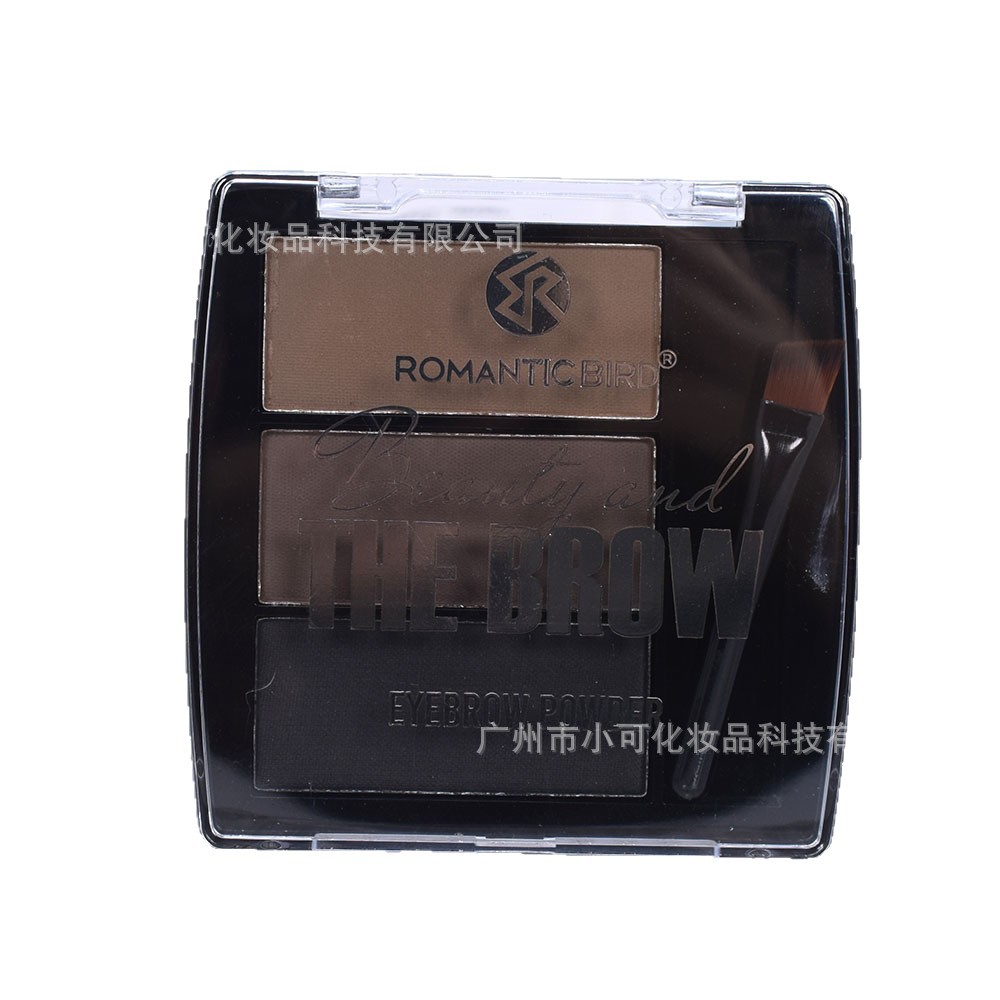 F703 Three-color EYEBROW POWDER is only exported. 【ROMANTIC BIRD】 Multi-color eyebrow powder eyebrow brush Item Picture
