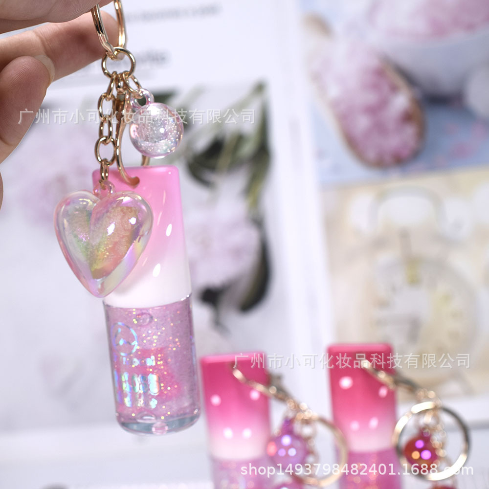 ML8127B Keychain Heart Pendant color-changing Moisturizing Lip gloss LUCKY MODEL Lip Oil New MAGIC Application Scenario