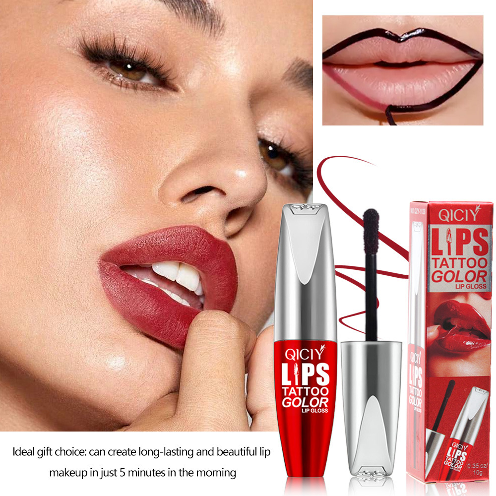 Cross-border exclusive QICIY+ 4-color peel-off lip gloss, long-lasting waterproof, non-stick cup, peel-off and color-retaining lip gloss lipstick, long-lasting makeup Specification drawing